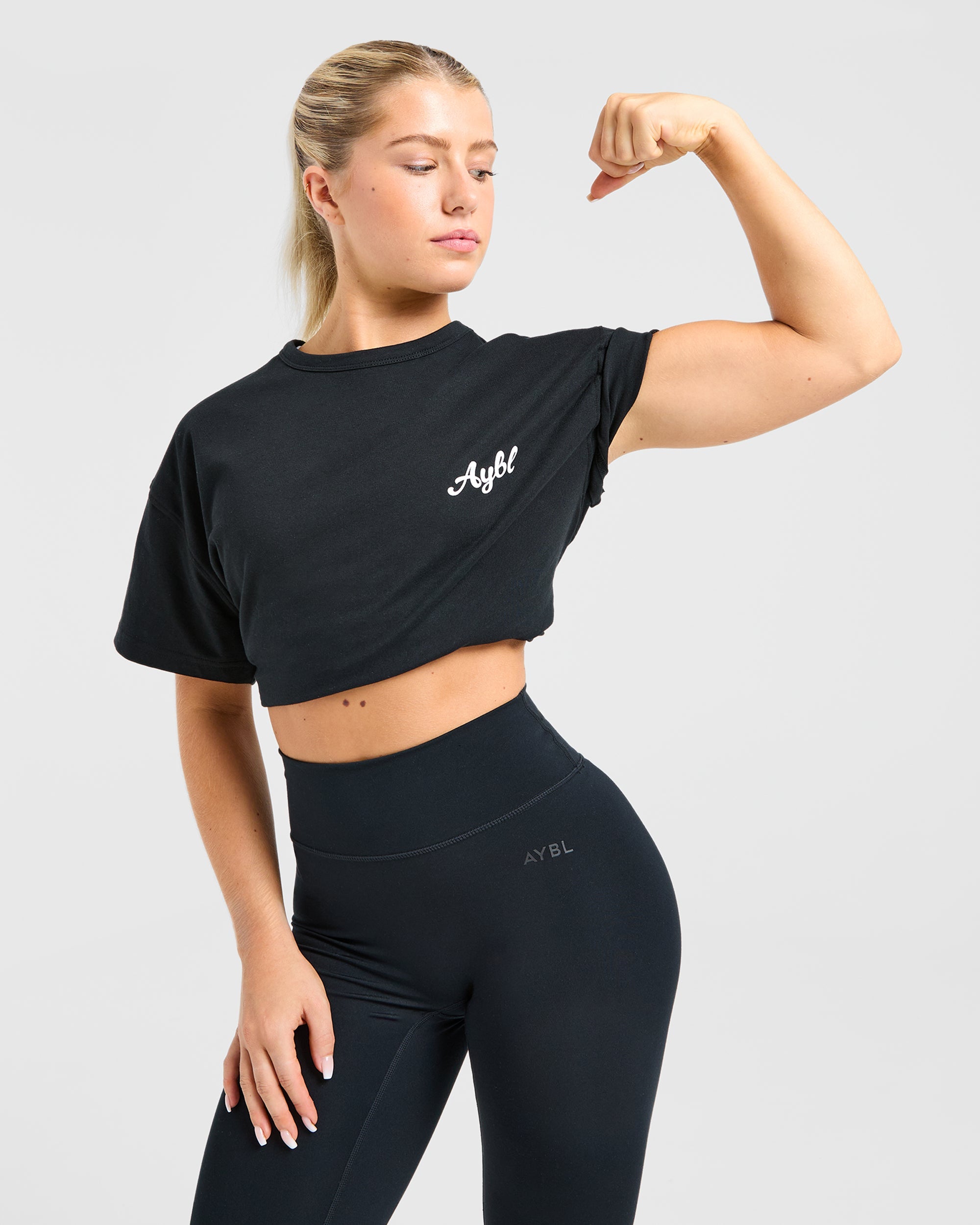 Body Achieve Mind Believe Oversized T Shirt - Zwart