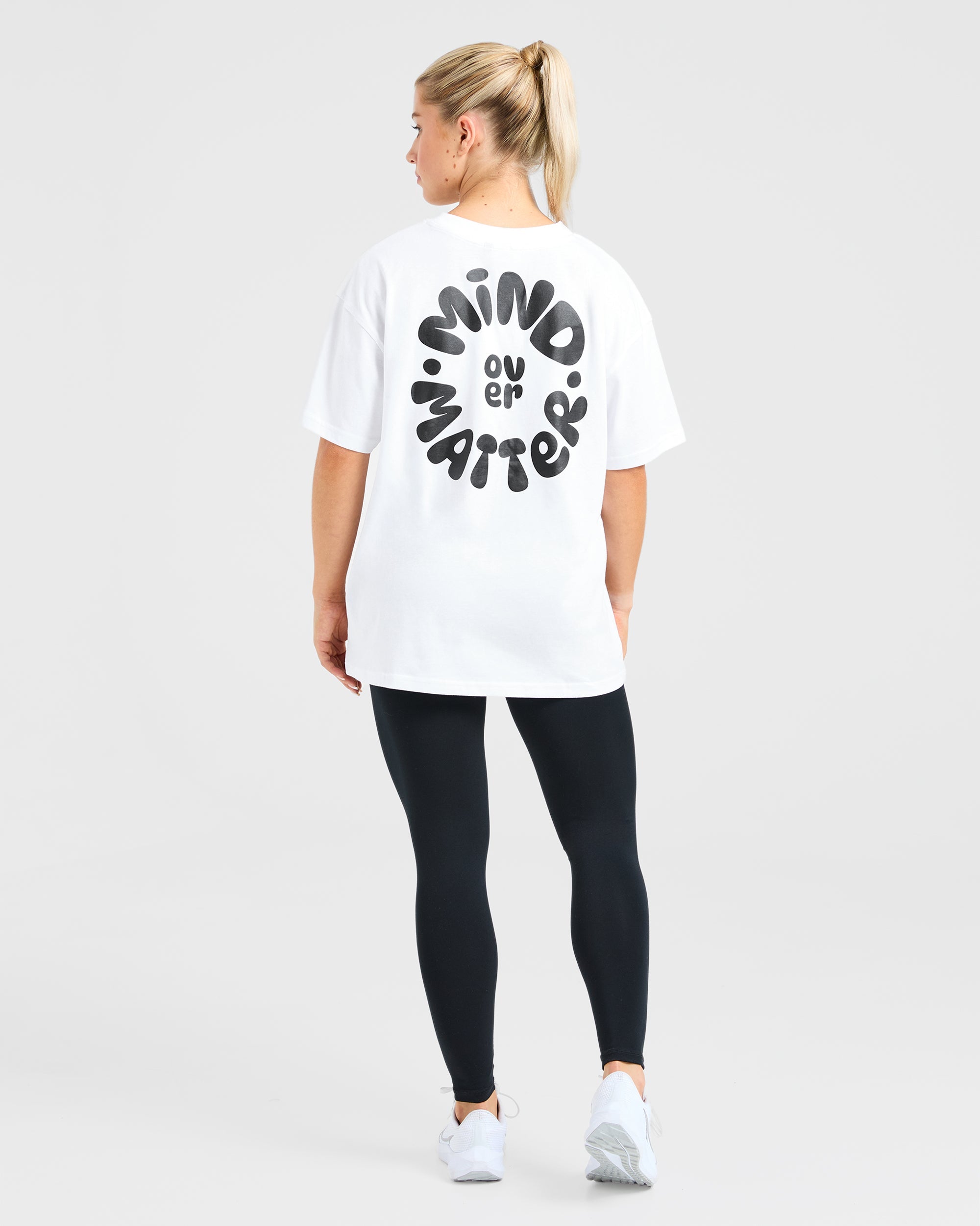 Mind Over Matter V2 Oversized T Shirt - Wit