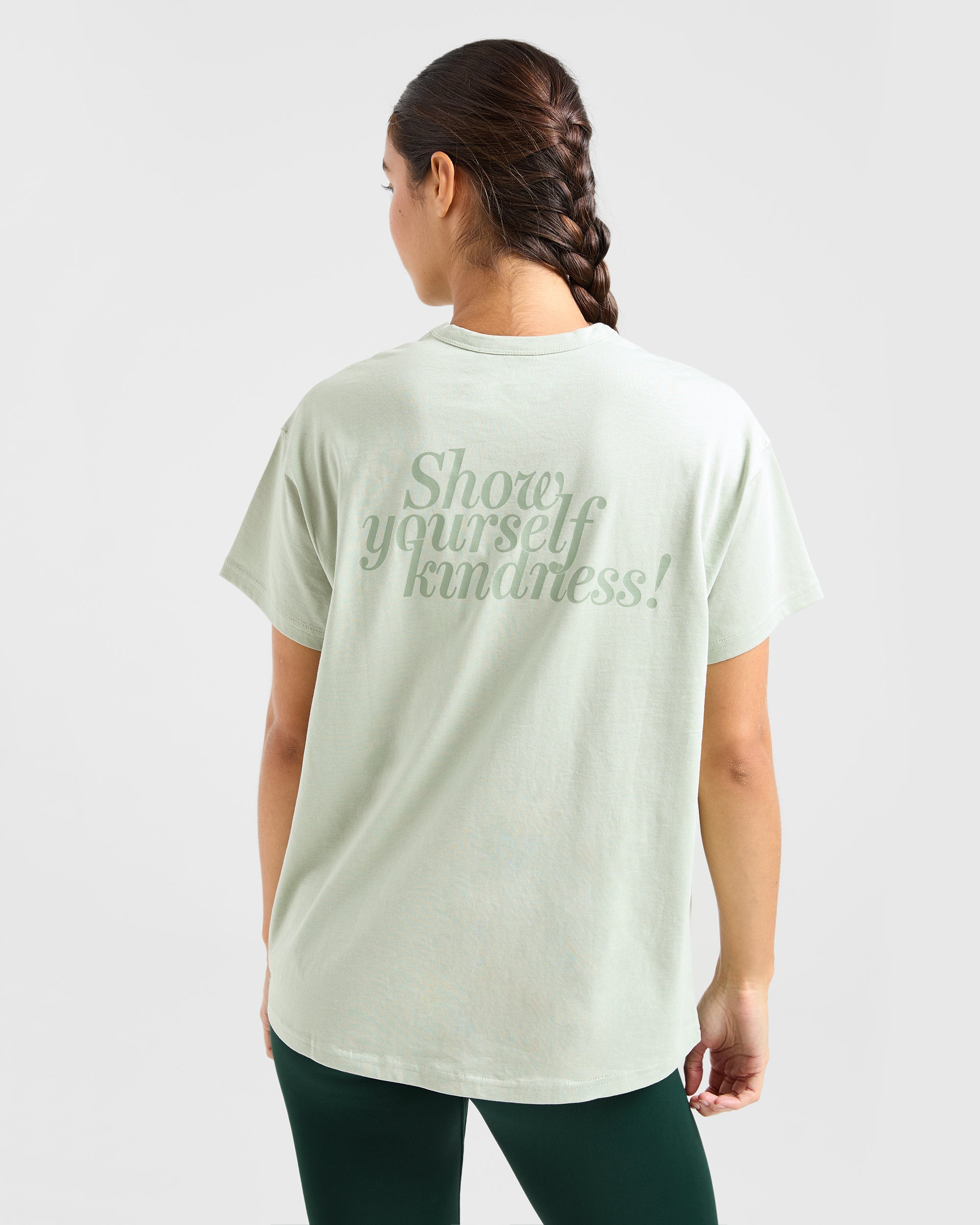 Show Yourself Kindness Oversized T Shirt - Groen