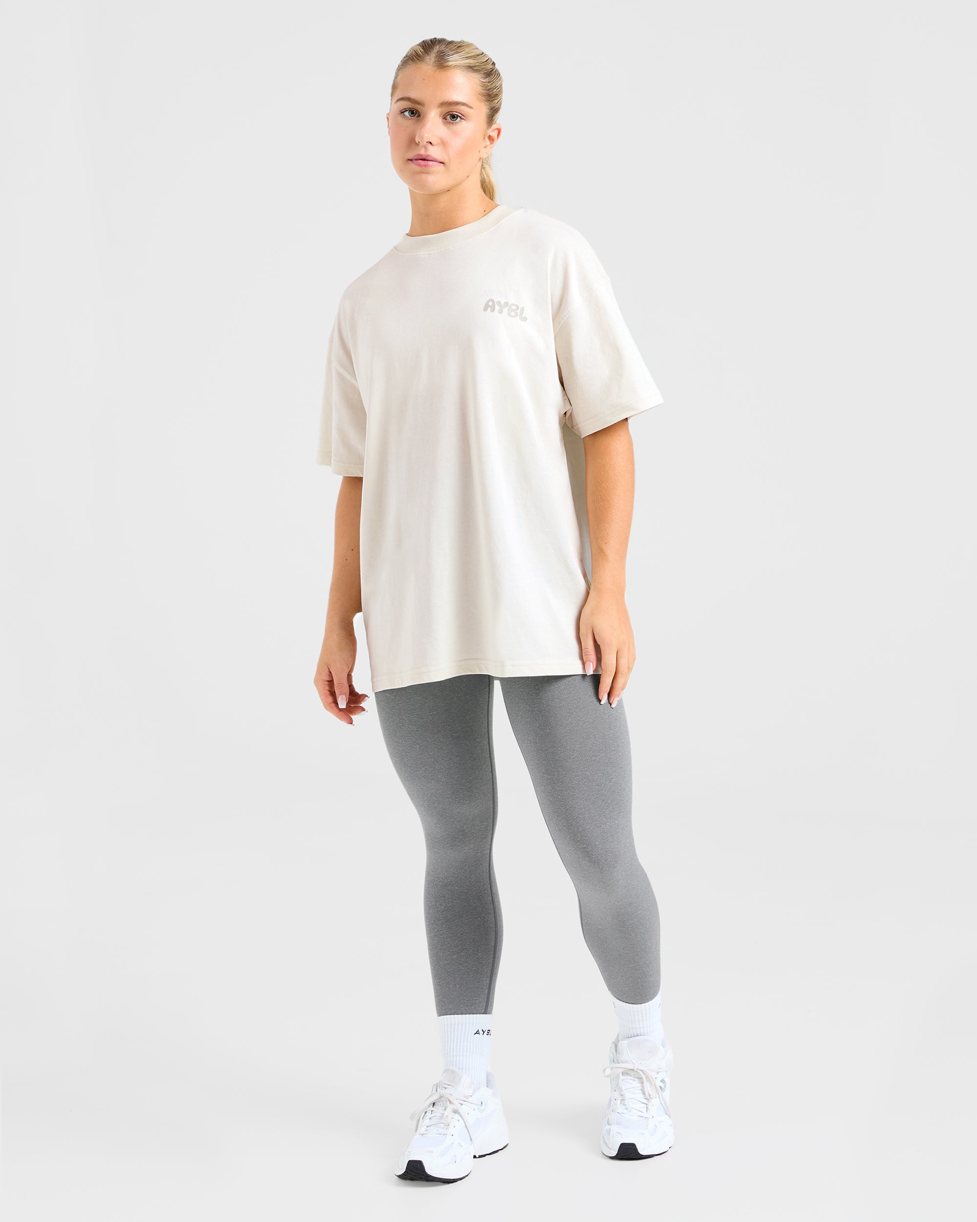 Mind Over Matter V2 Oversized T Shirt - Beige/Bruin