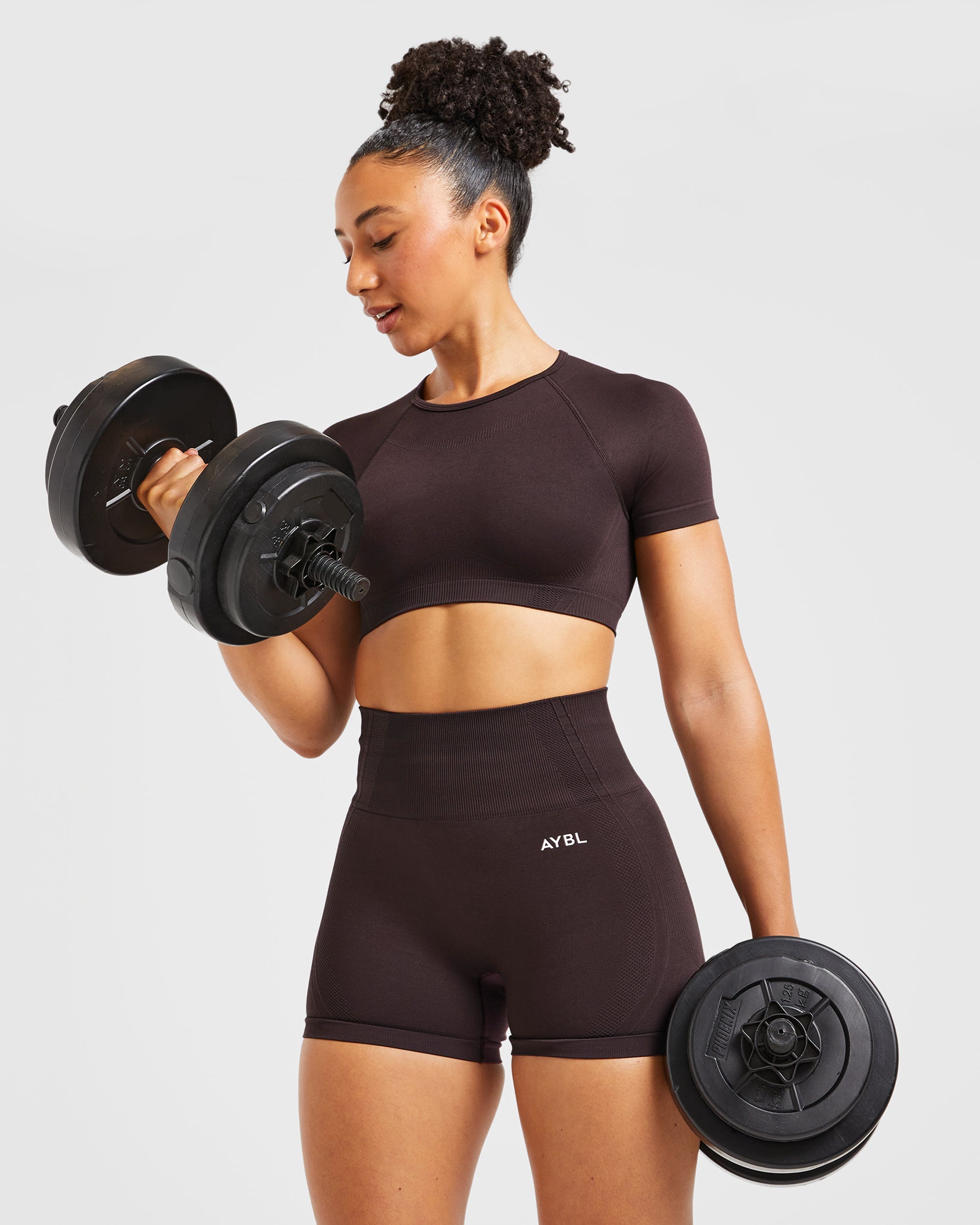 Balance V3 Seamless Crop Top - Dark Brown