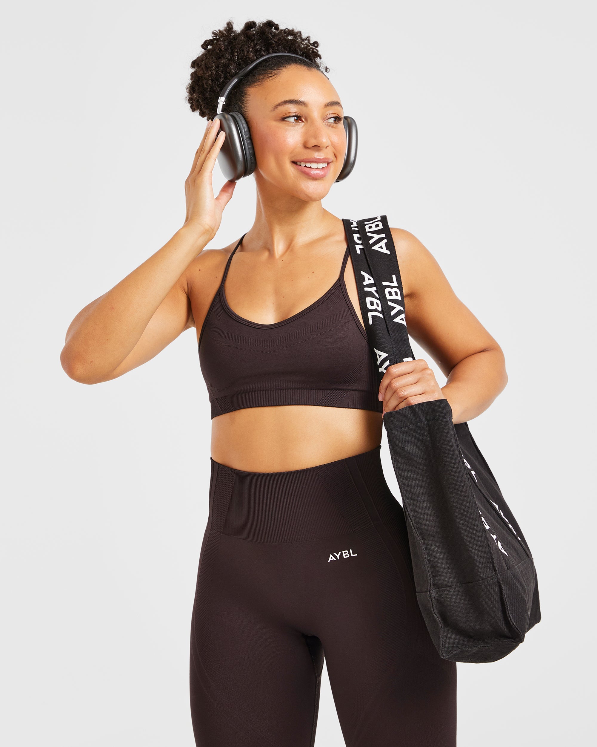 Balance V3 Seamless Strappy Sports Bra - Dark Bruin