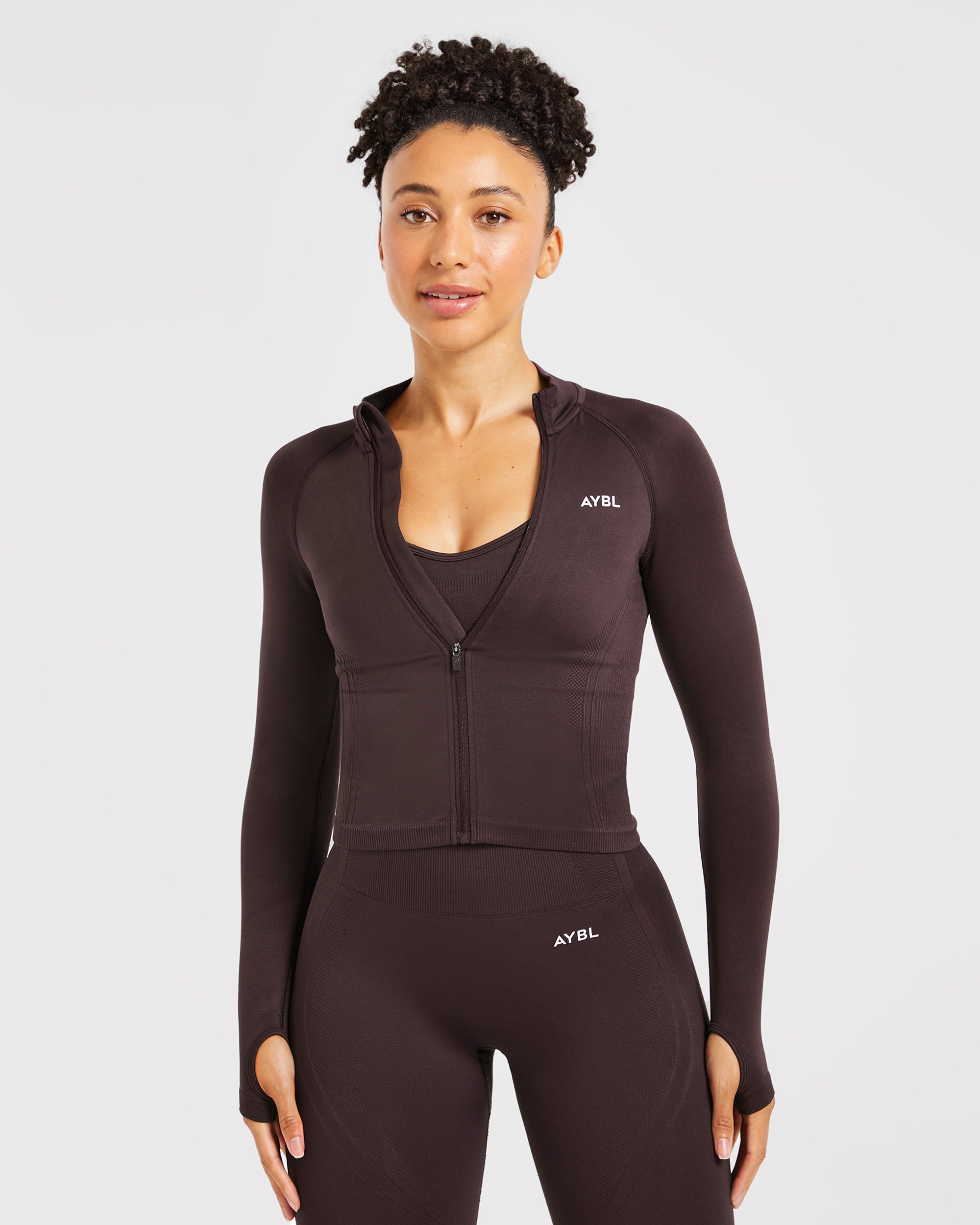 Balance V3 Seamless Zip Jacket - Dark Bruin