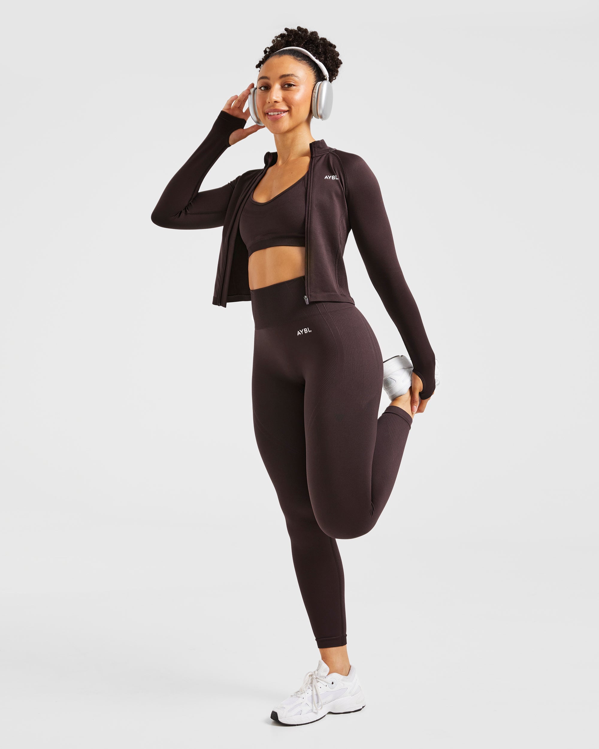 Balance V3 Seamless Zip Jacket - Dark Bruin