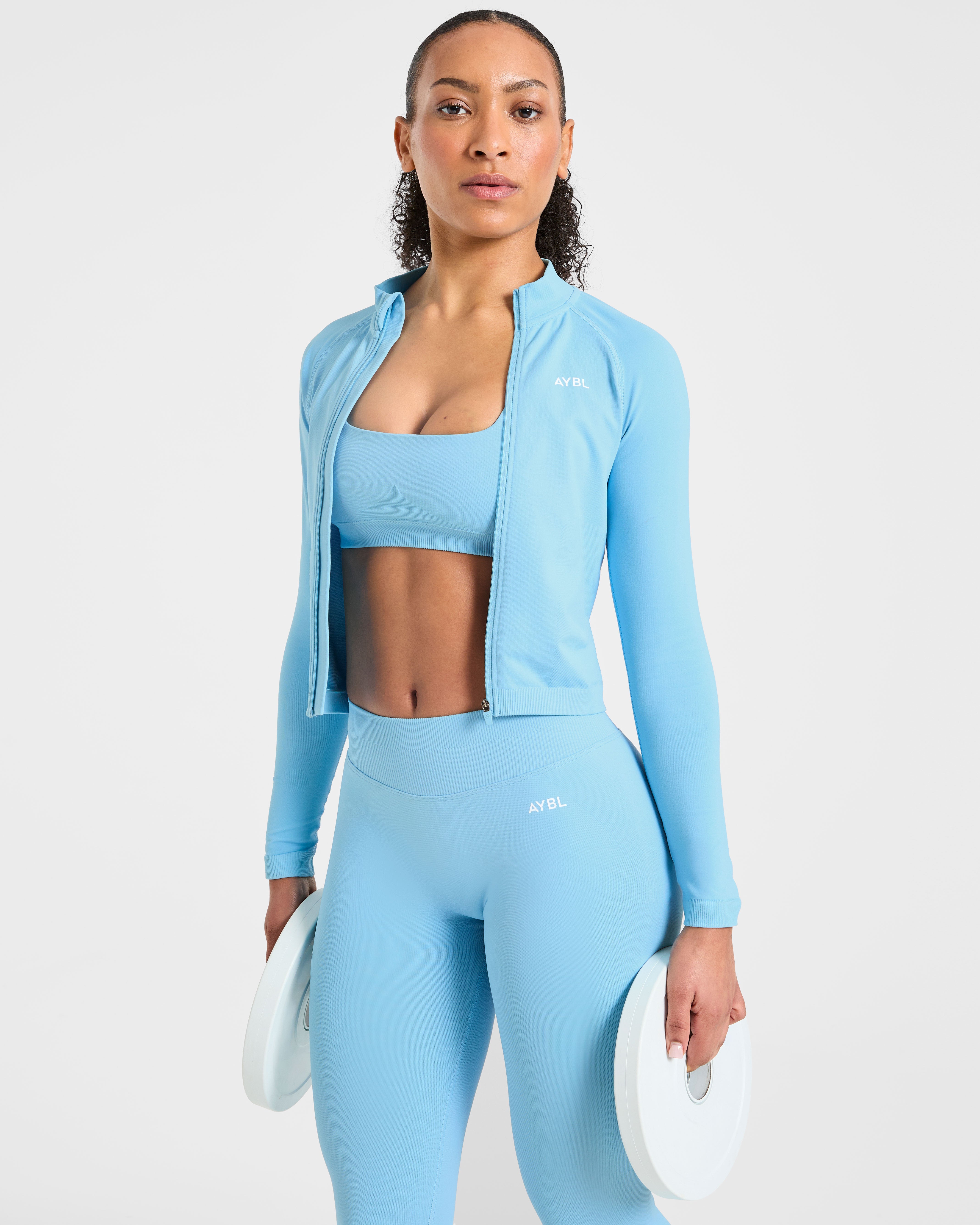Enhance Seamless Jacket - Powder Blauw