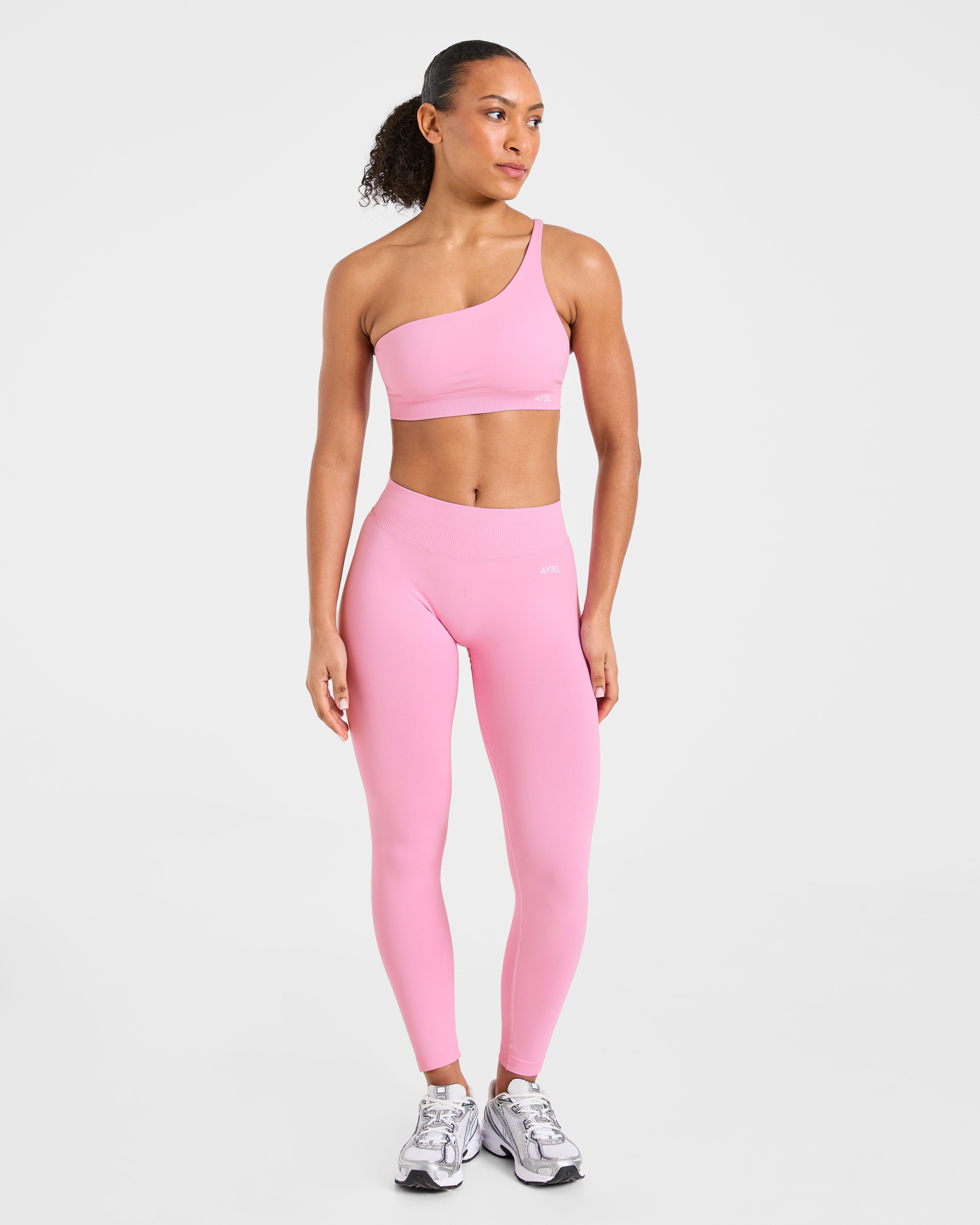Enhance Seamless One Shoulder Sports Bra - Sugar Roze