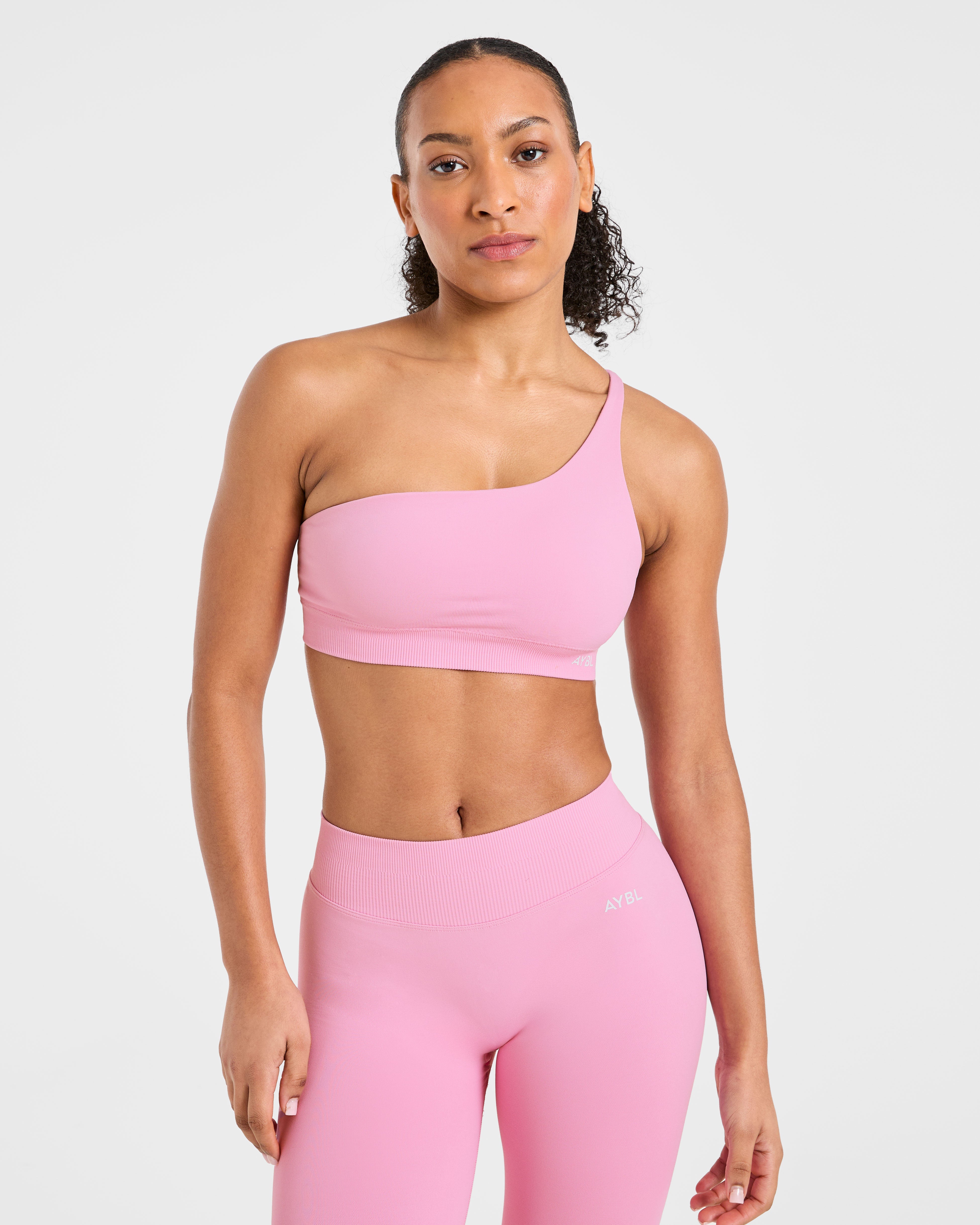 Enhance Seamless One Shoulder Sports Bra - Sugar Roze