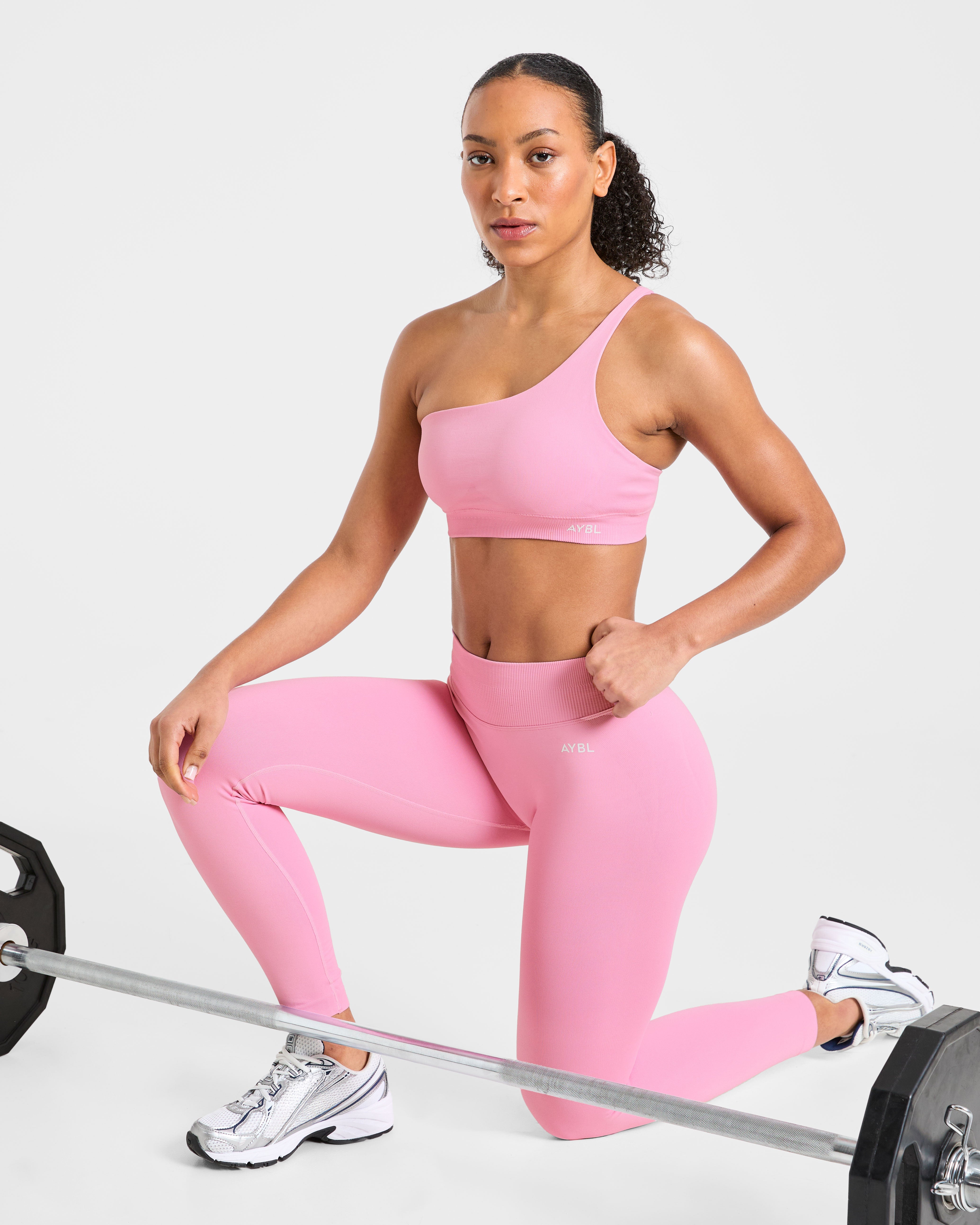 Enhance Seamless One Shoulder Sports Bra - Sugar Roze