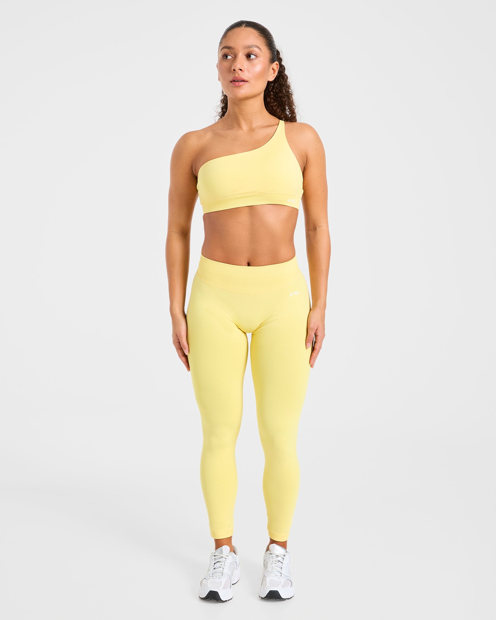 Enhance Seamless One Shoulder Sports Bra - Bright Geel