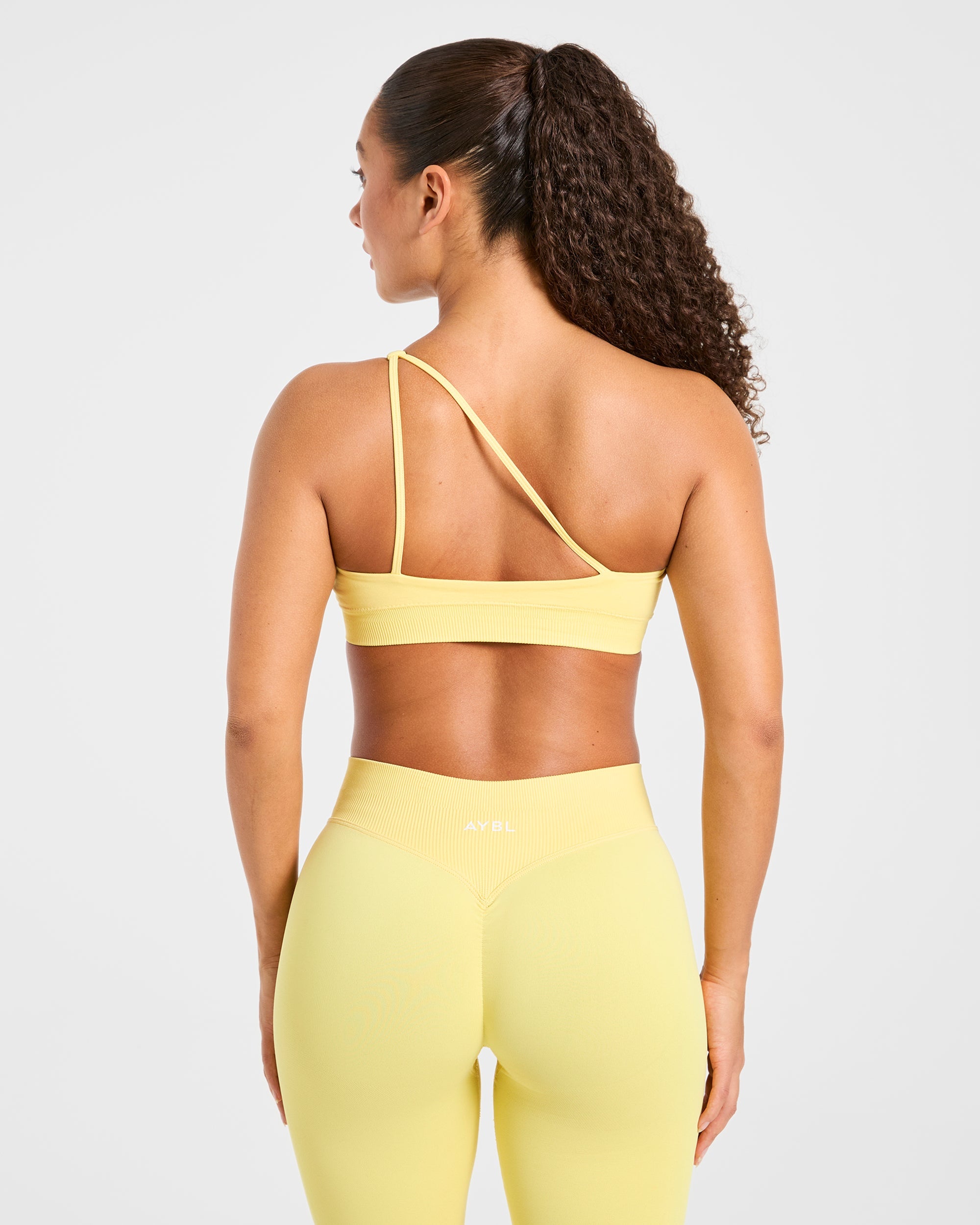 Enhance Seamless One Shoulder Sports Bra - Bright Geel