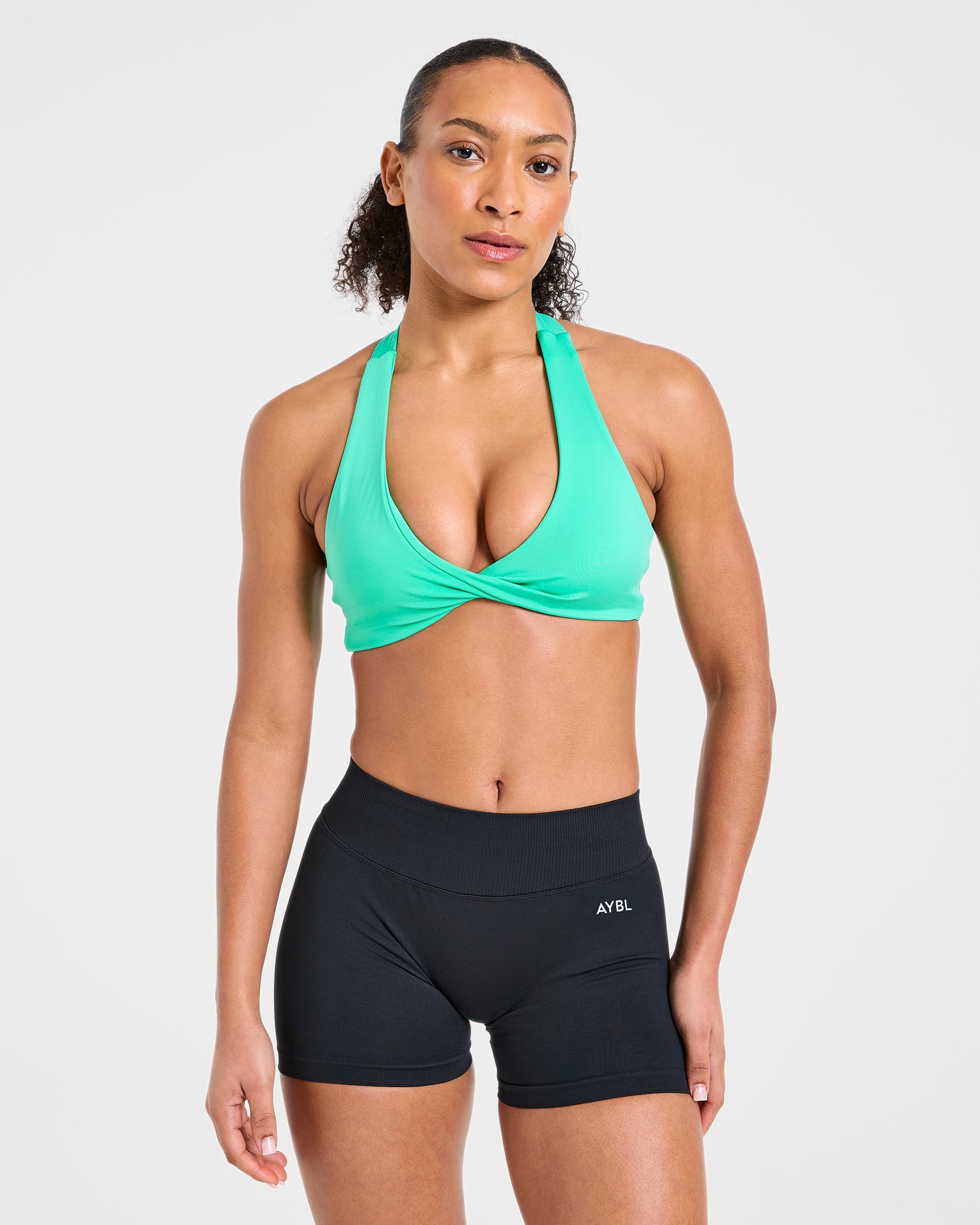 Essential Halterneck Sports Bra - Mint Groen