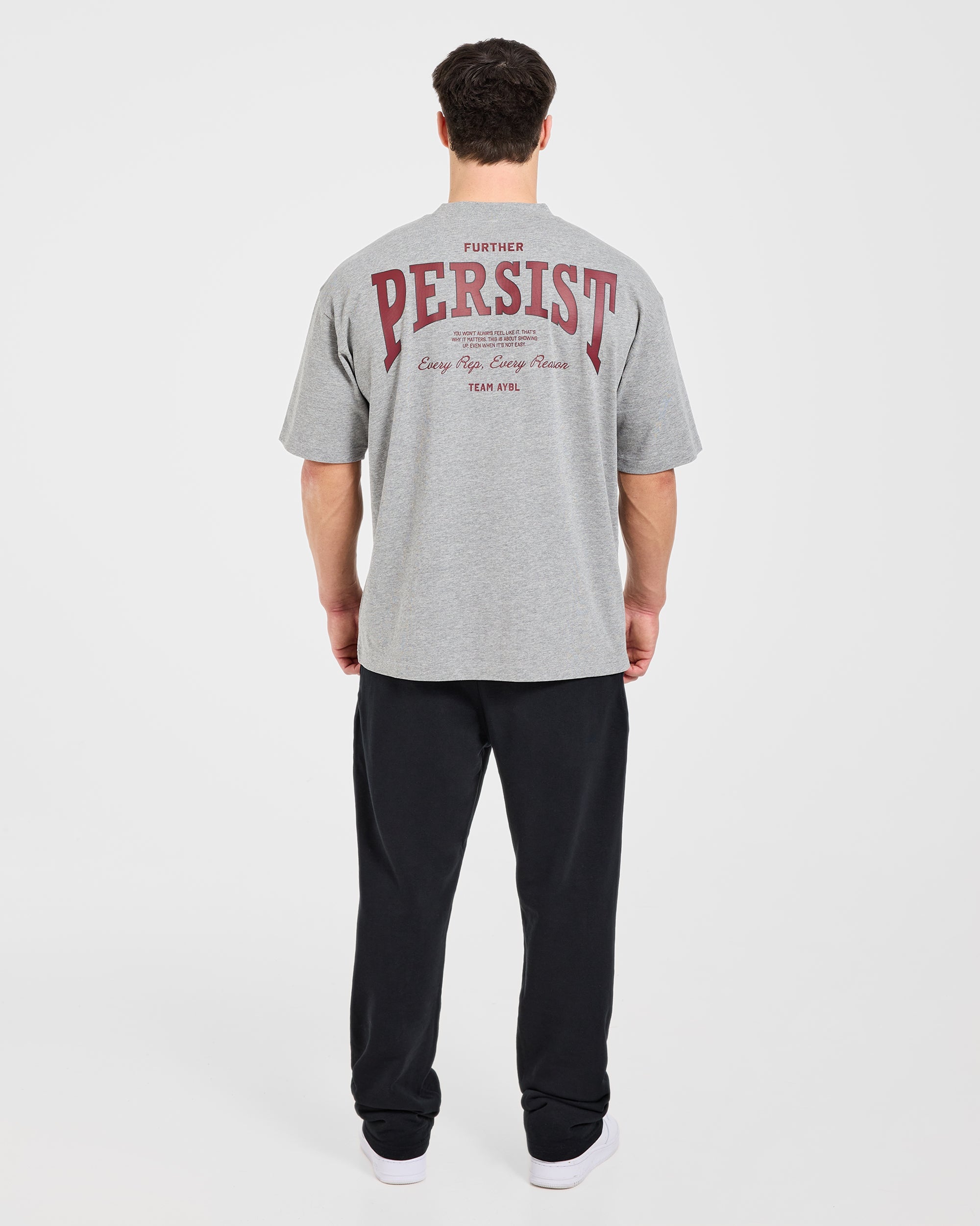 Cam Kissel x Persist Oversized T Shirt - Mid Grijs Marl