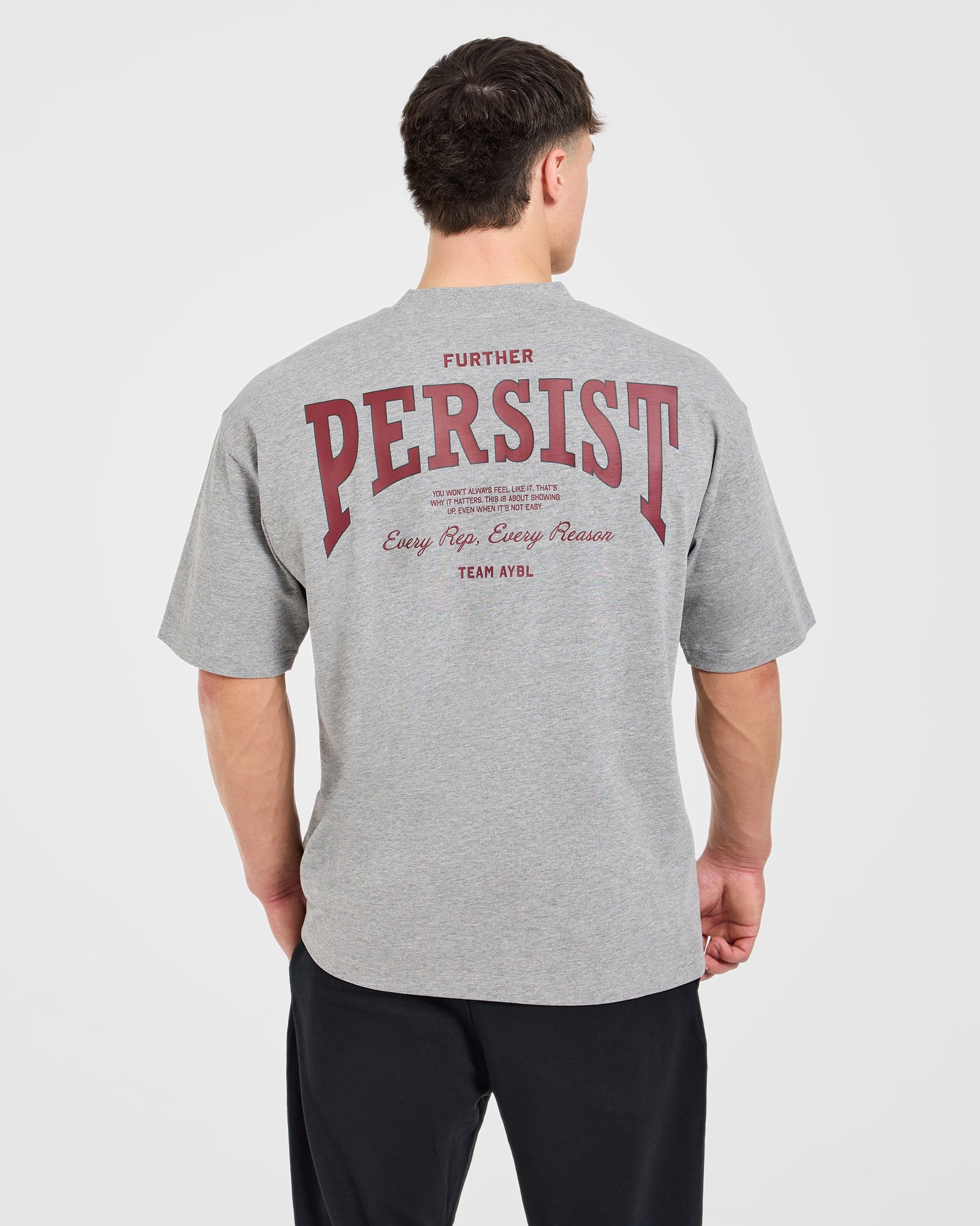 Cam Kissel x Persist Oversized T Shirt - Mid Grijs Marl
