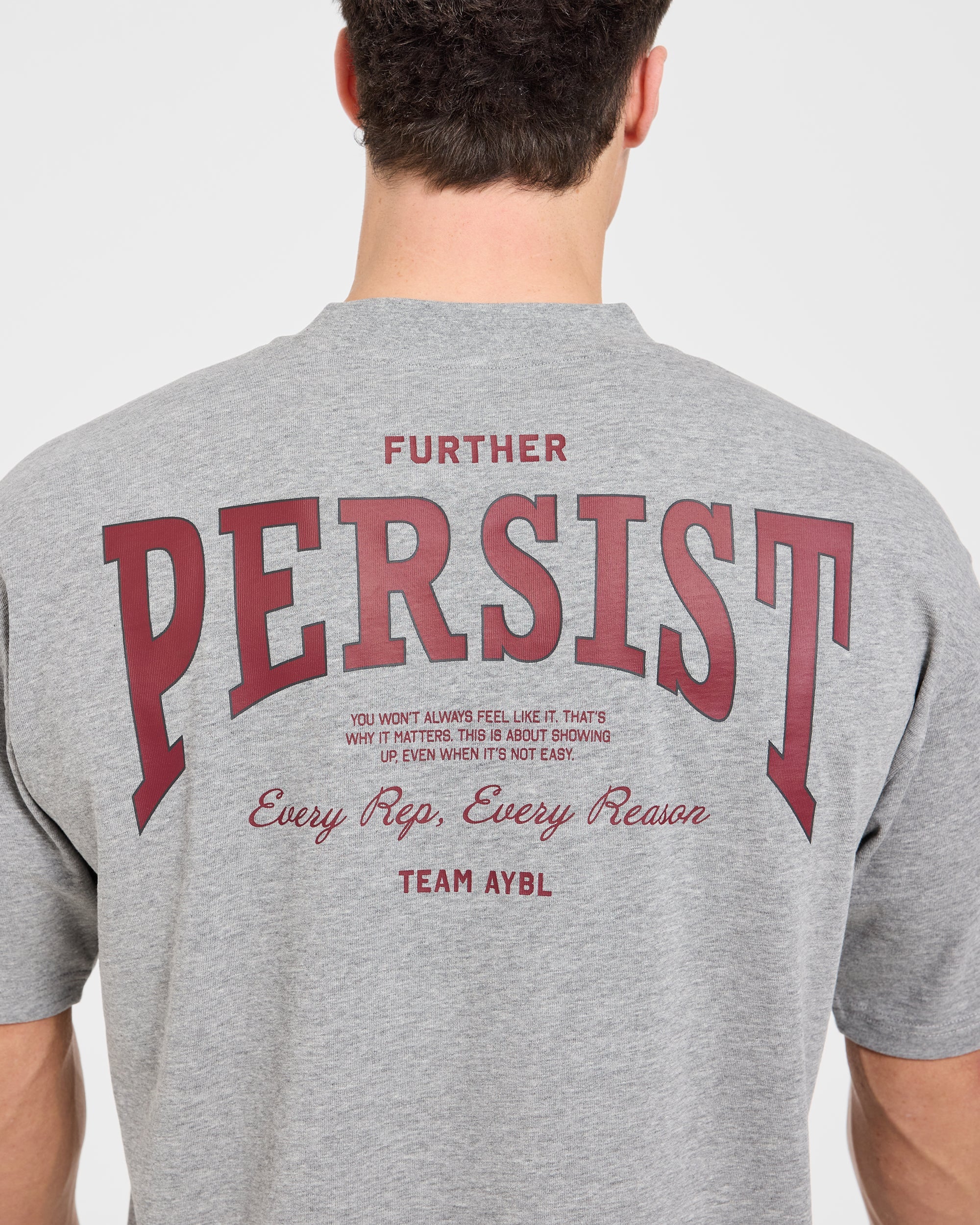 Cam Kissel x Persist Oversized T Shirt - Mid Grijs Marl