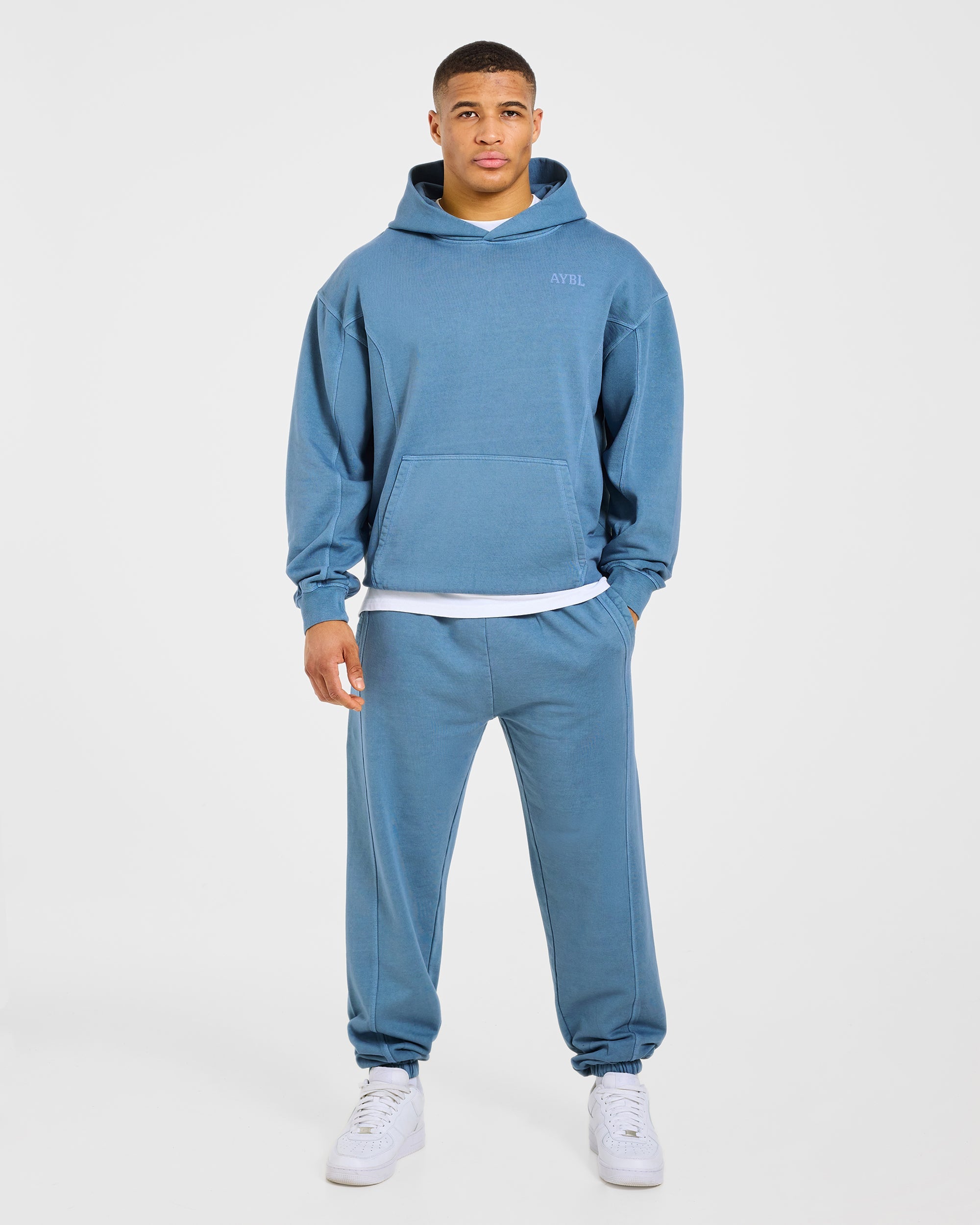 Lift Club Distressed Joggers - Washed Indigo