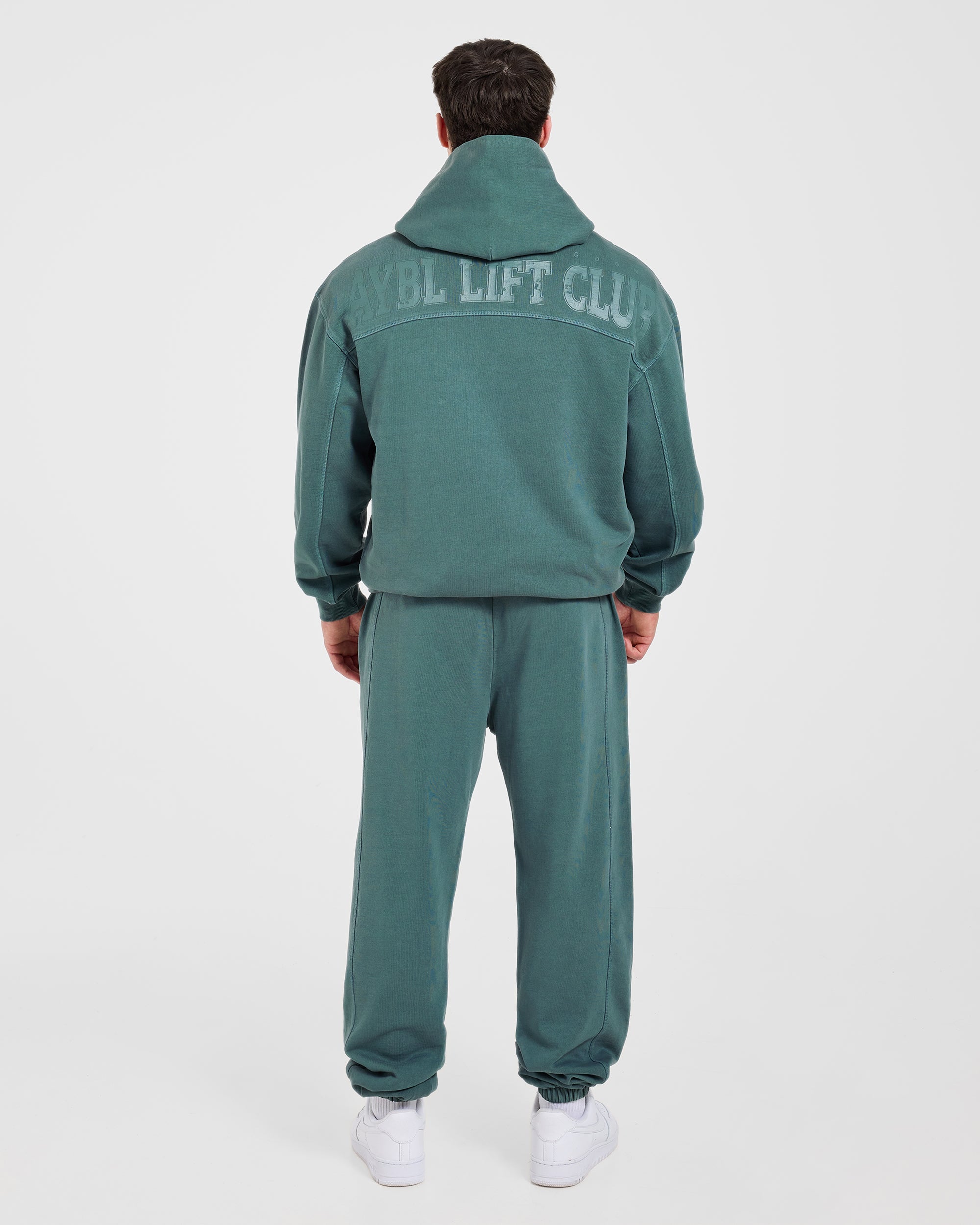 Lift Club Distressed Hoodie - Washed Teal