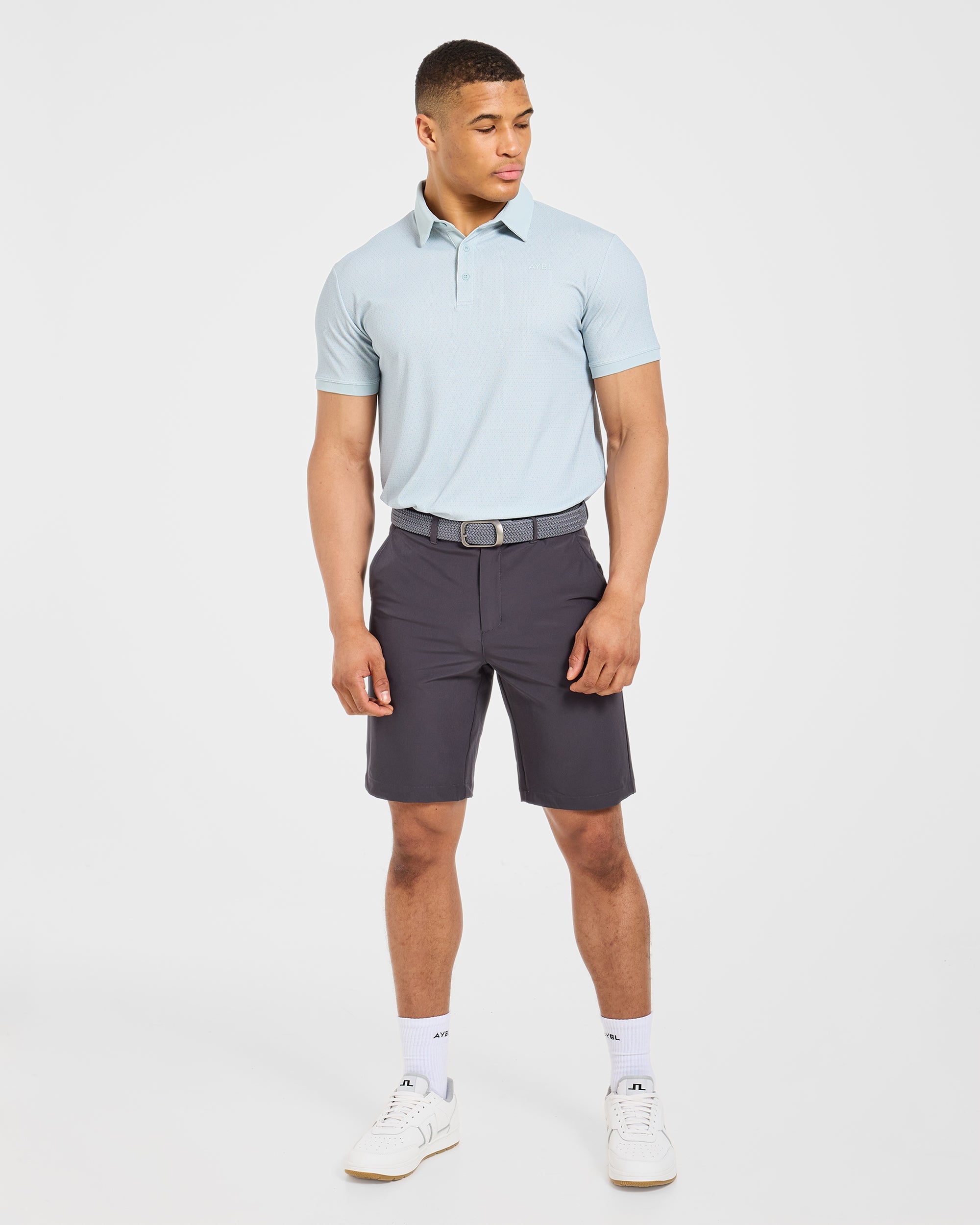 Precision Geometric Polo - Cloud Blauw