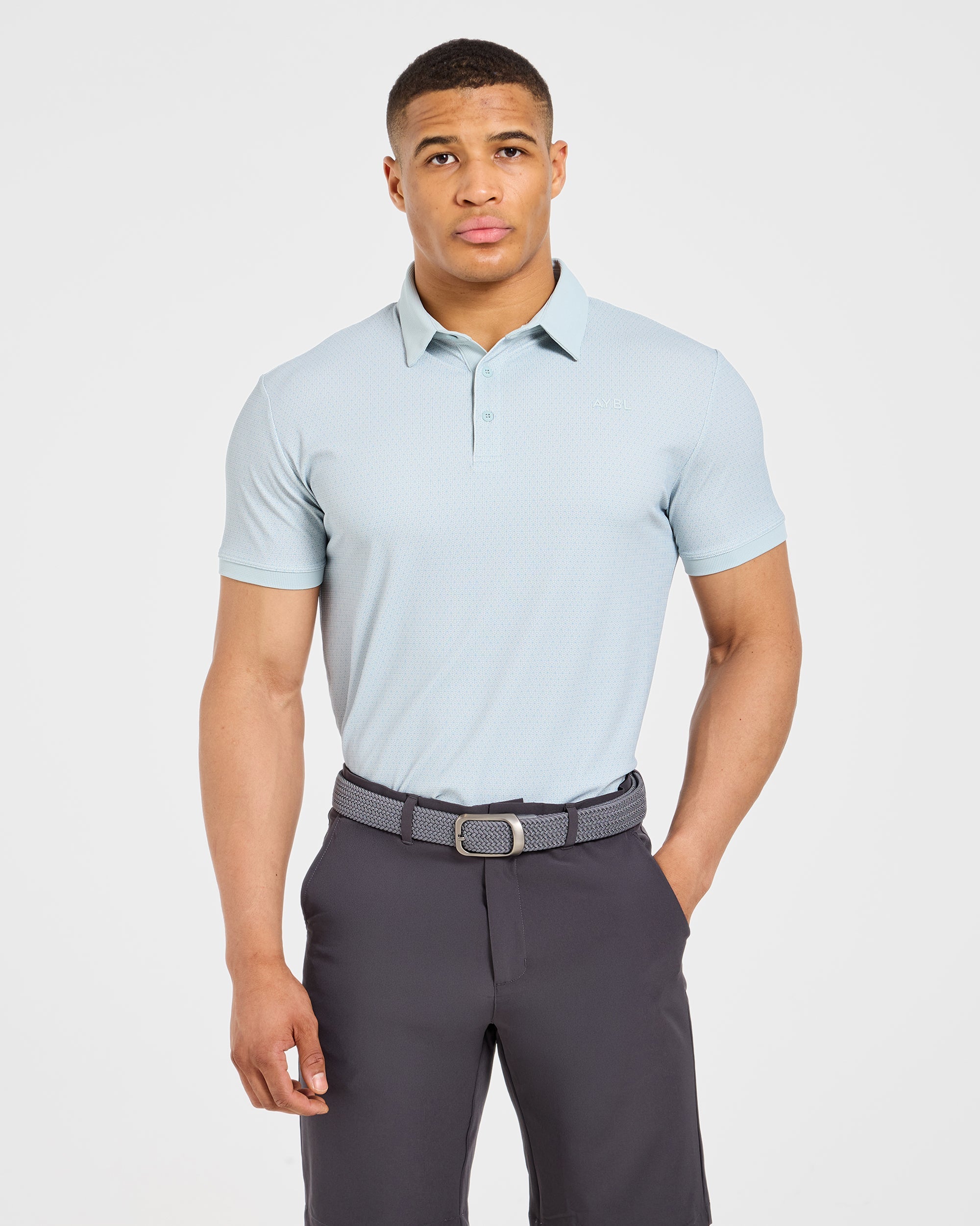 Precision Geometric Polo - Cloud Blauw