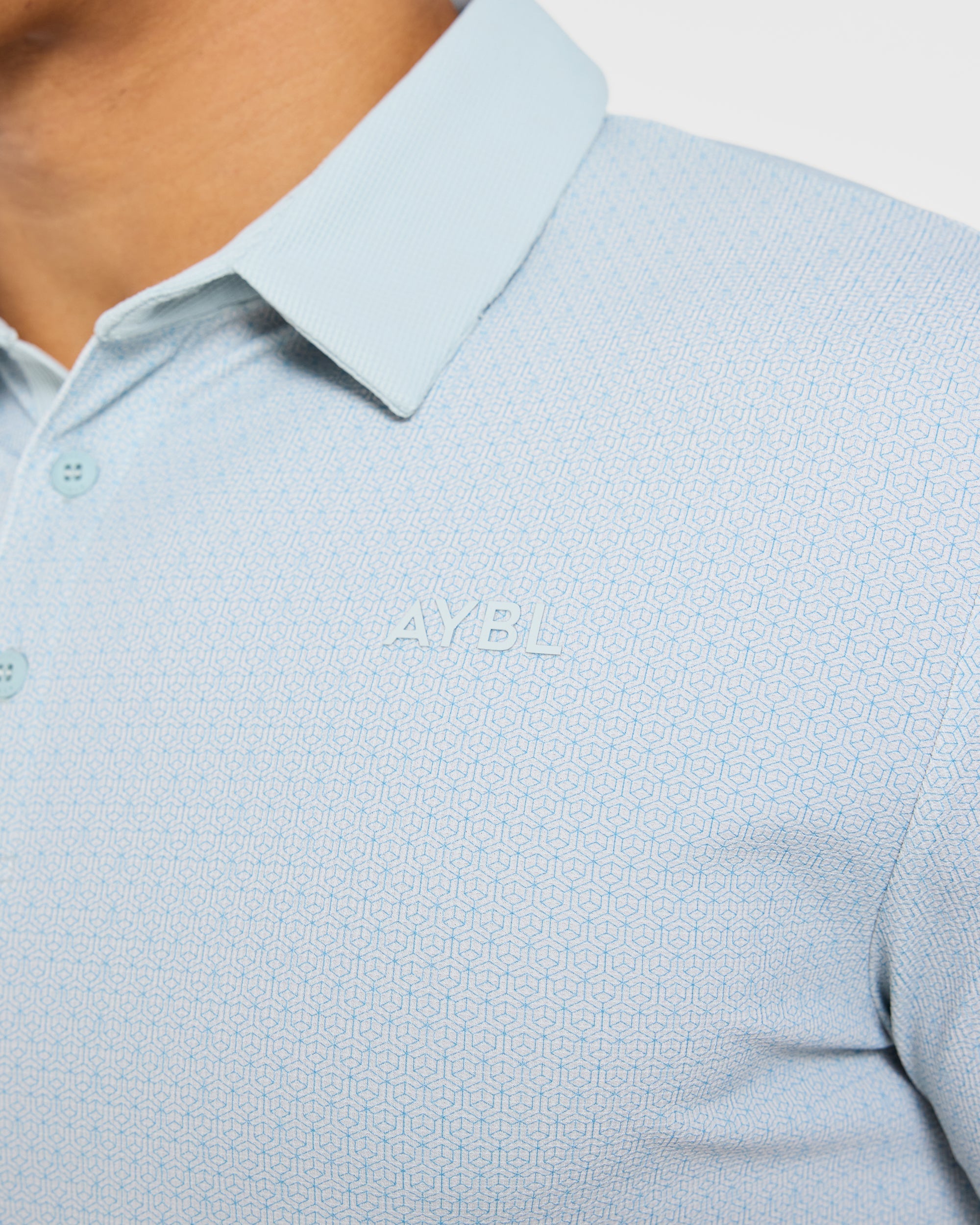 Precision Geometric Polo - Cloud Blauw