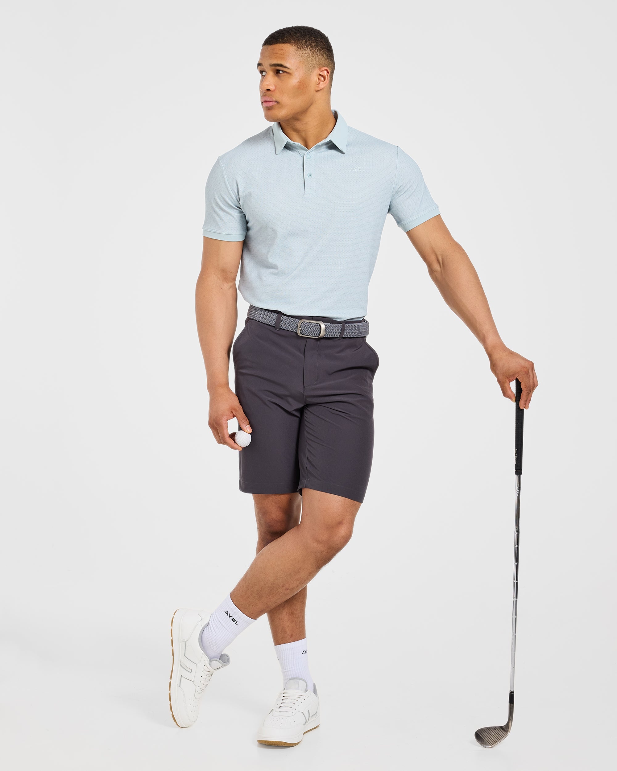 Precision Geometric Polo - Cloud Blauw