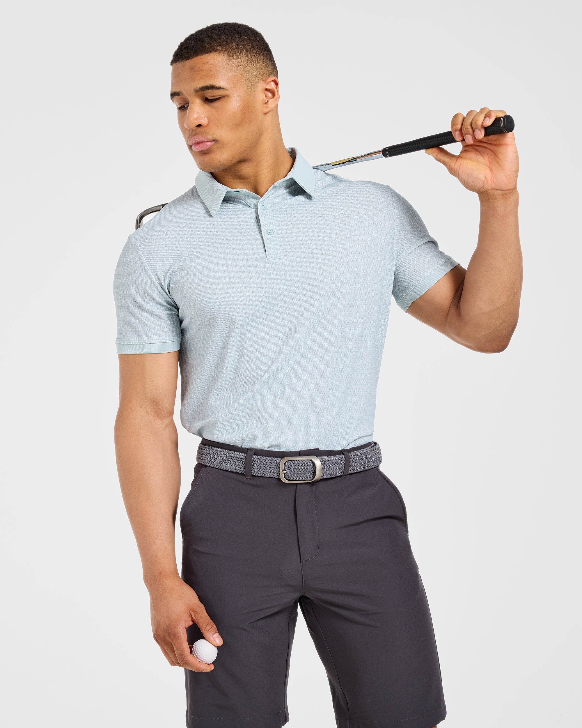 Precision Geometric Polo - Cloud Blauw