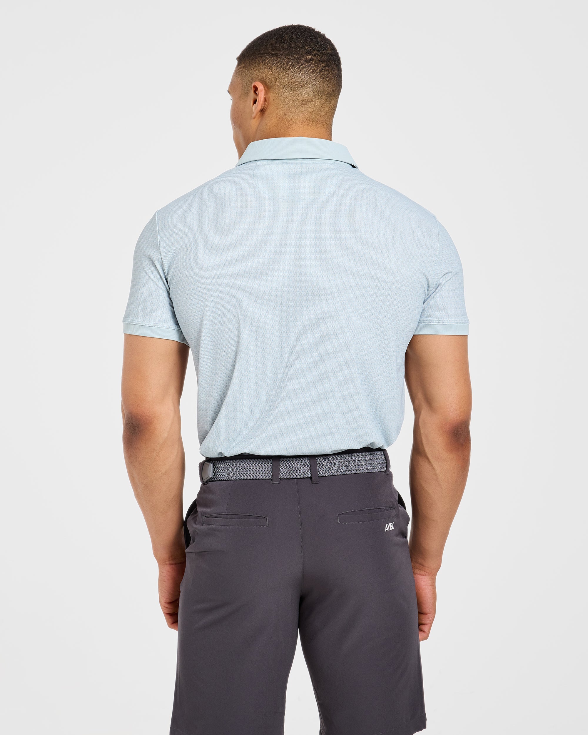 Precision Geometric Polo - Cloud Blauw