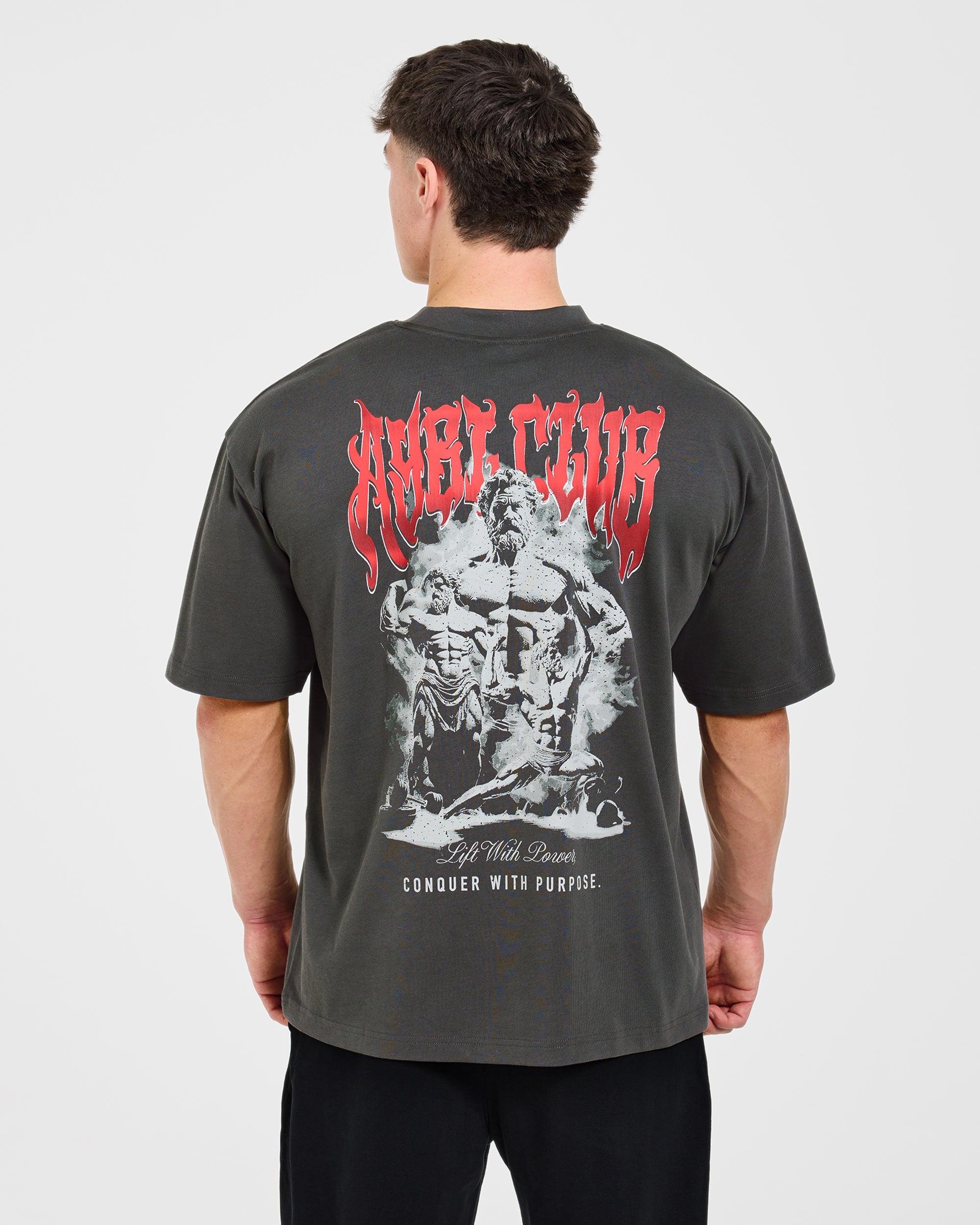 Lift Forge Oversized T Shirt - Charcoal/Rood