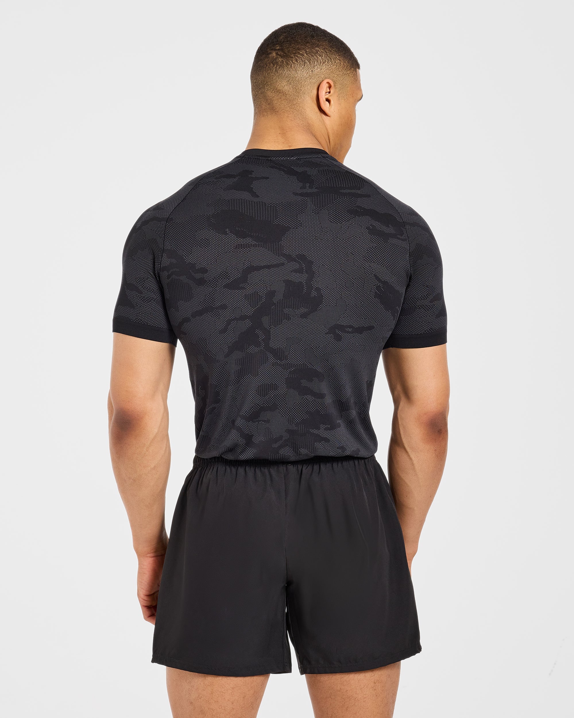 Camo Seamless T Shirt - Zwart