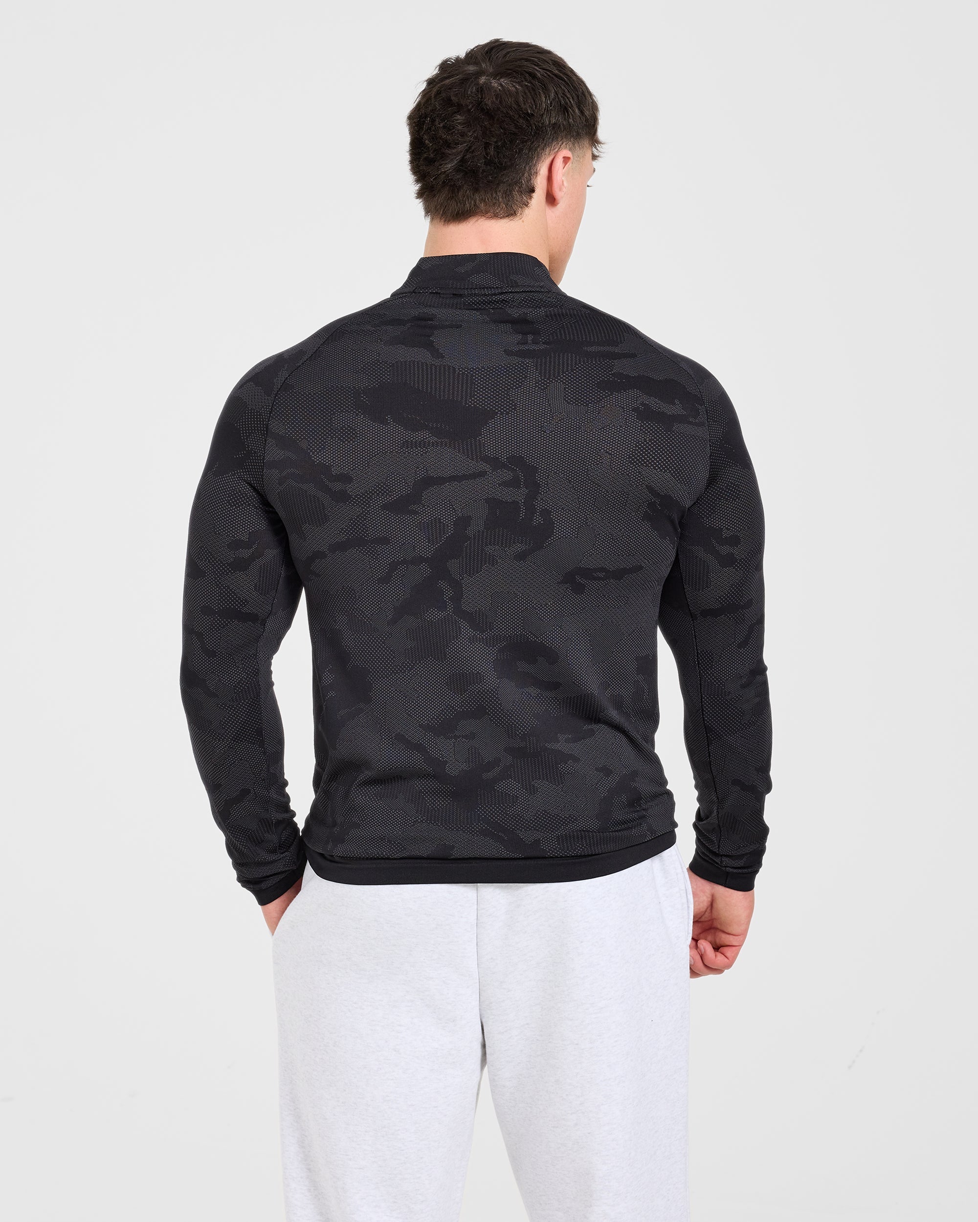Camo Seamless 1/4 Zip Pullover - Zwart