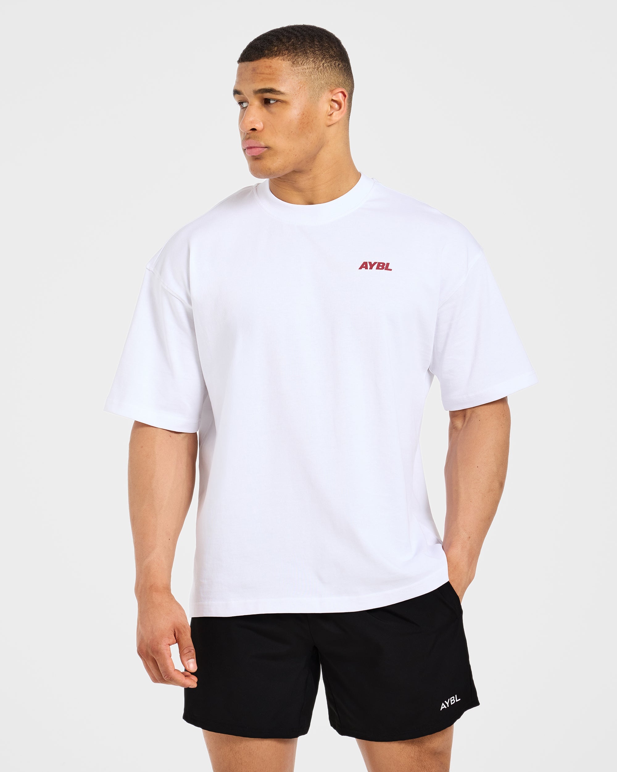 AYBL Sportswear 18 Oversized T Shirt - Wit/Rood