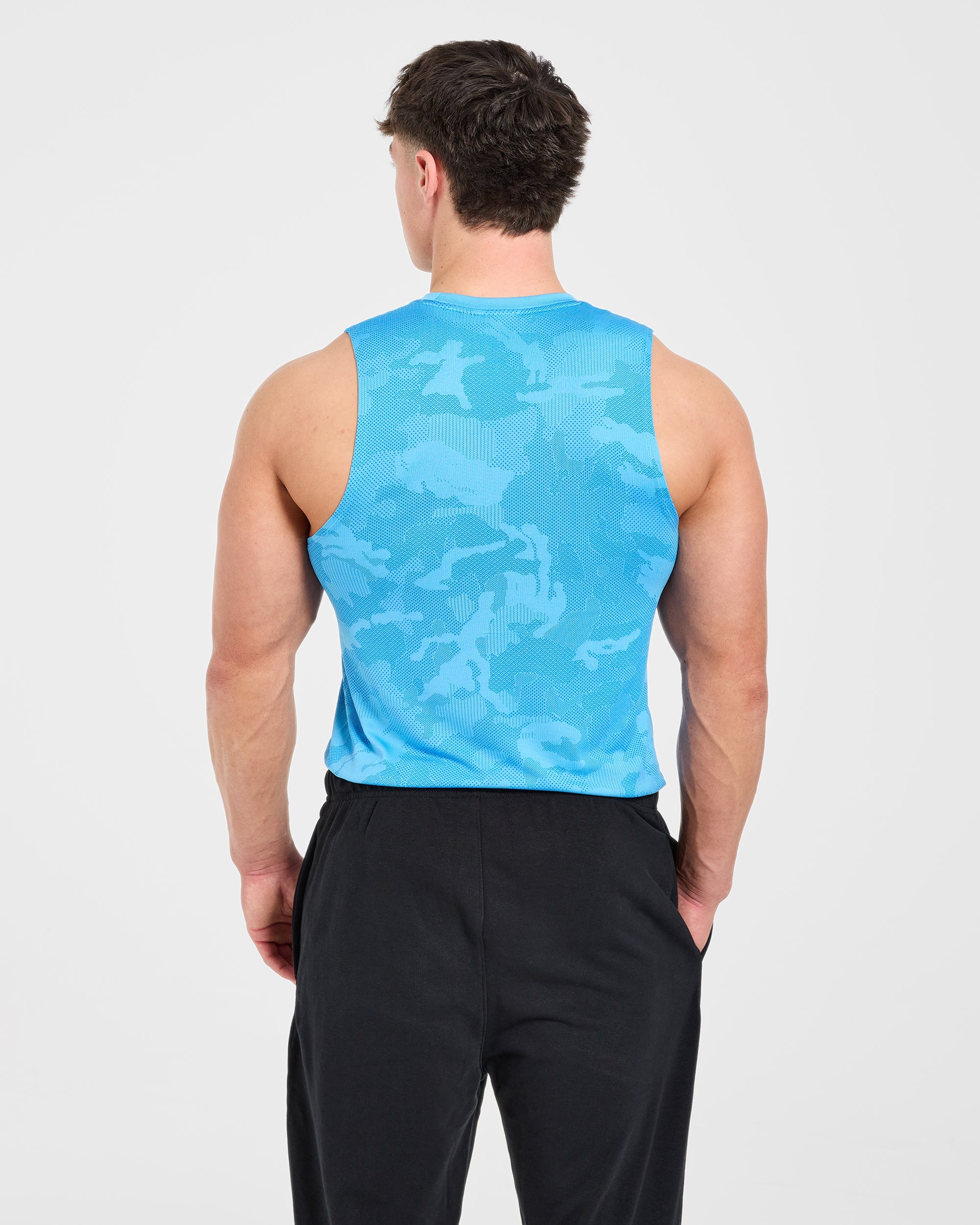 Camo Seamless Tank - Bright Aqua
