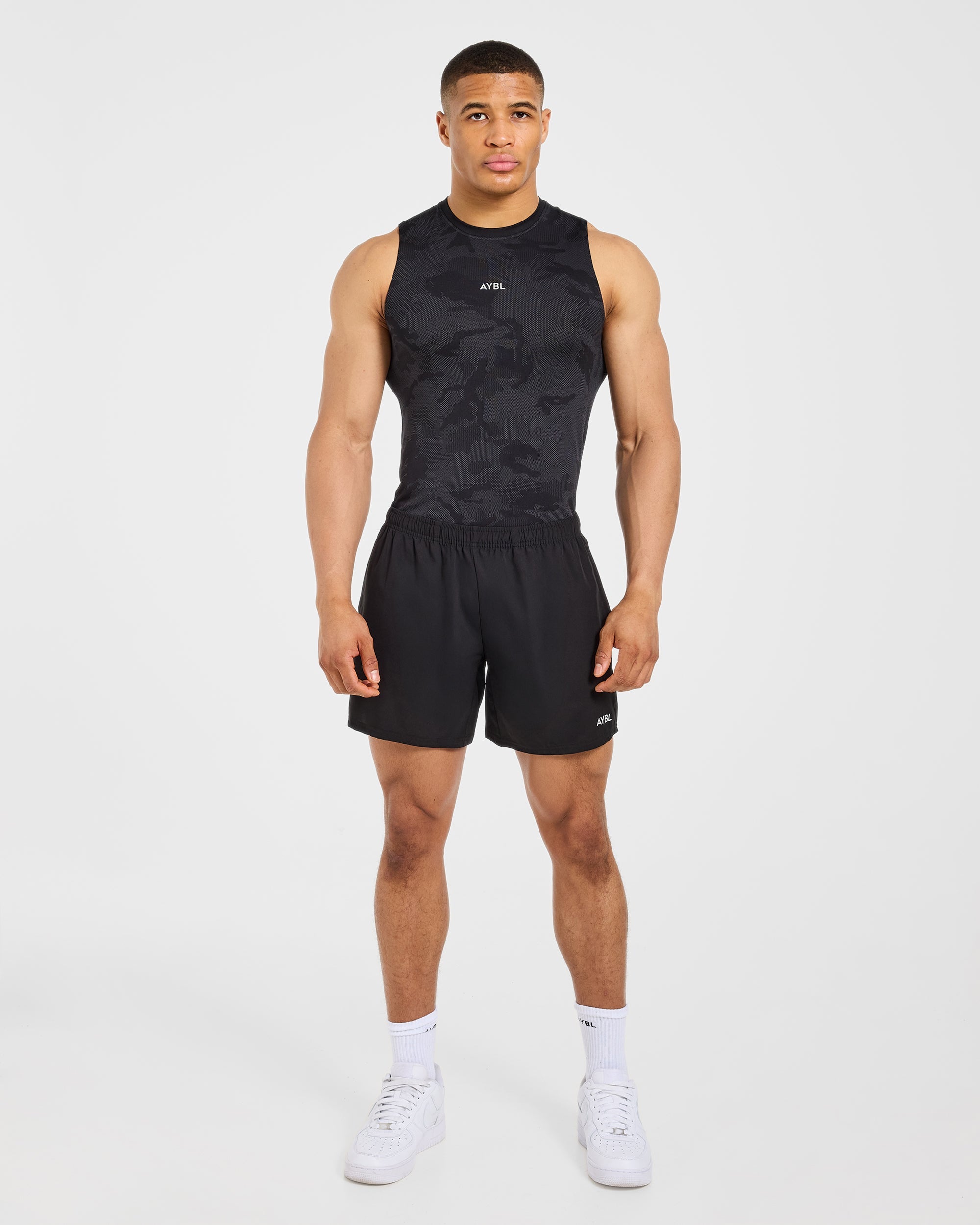 Camo Seamless Tank - Zwart