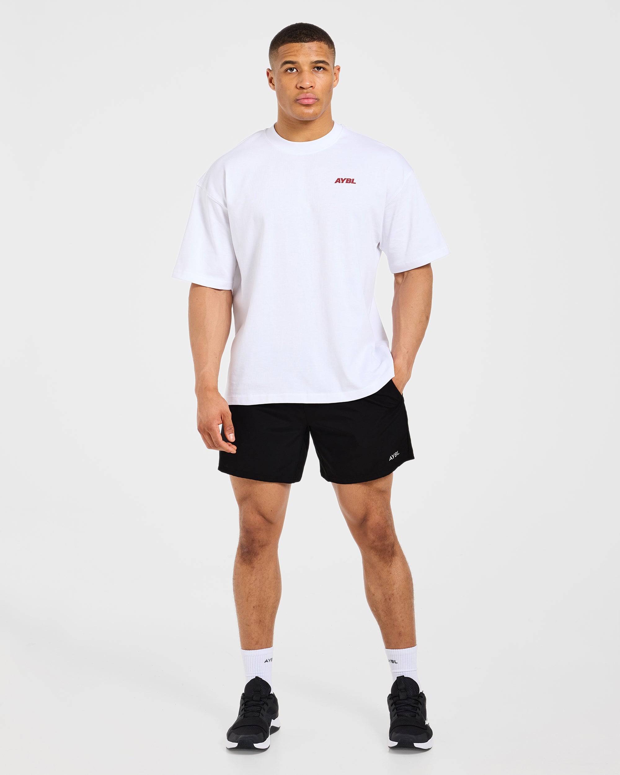 AYBL Sportswear 18 Oversized T Shirt - Wit/Rood
