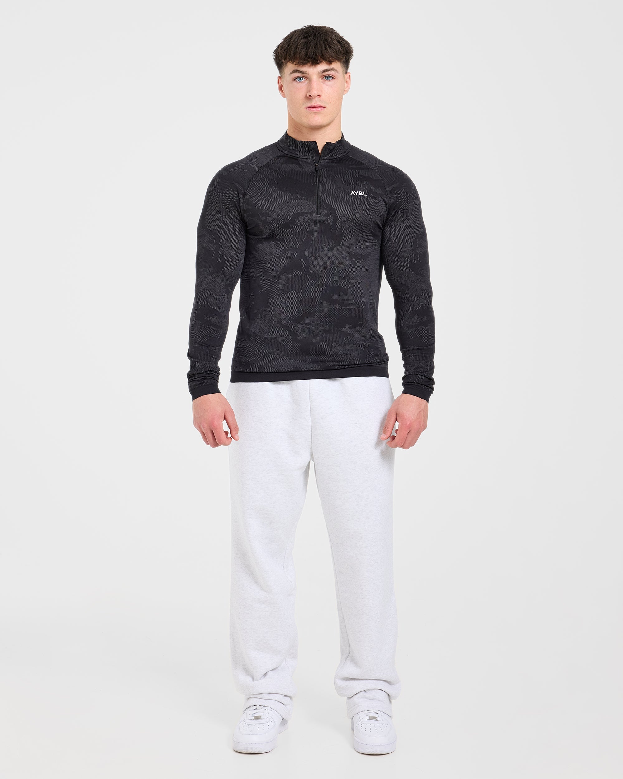 Camo Seamless 1/4 Zip Pullover - Zwart