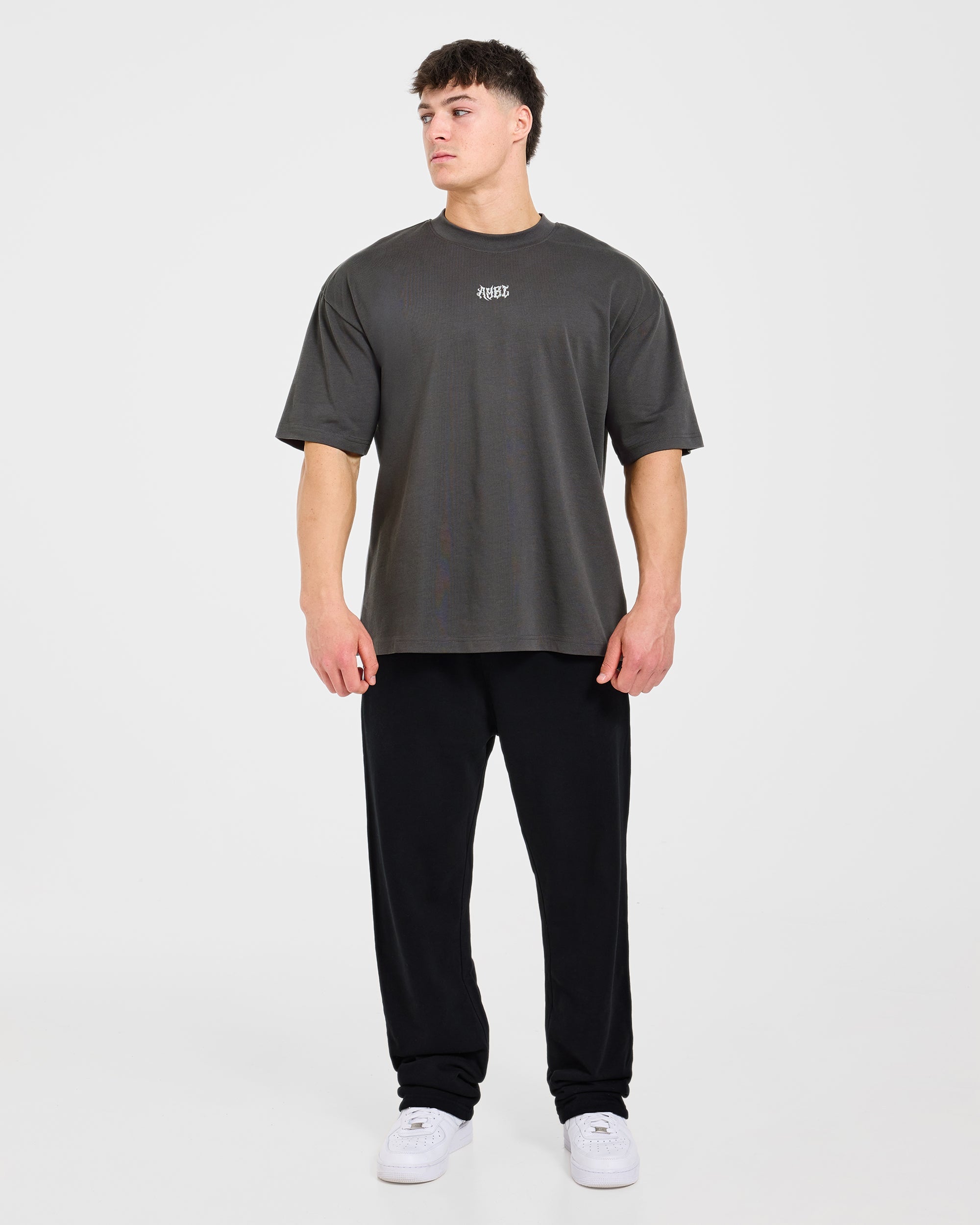 Lift Forge Oversized T Shirt - Charcoal/Rood