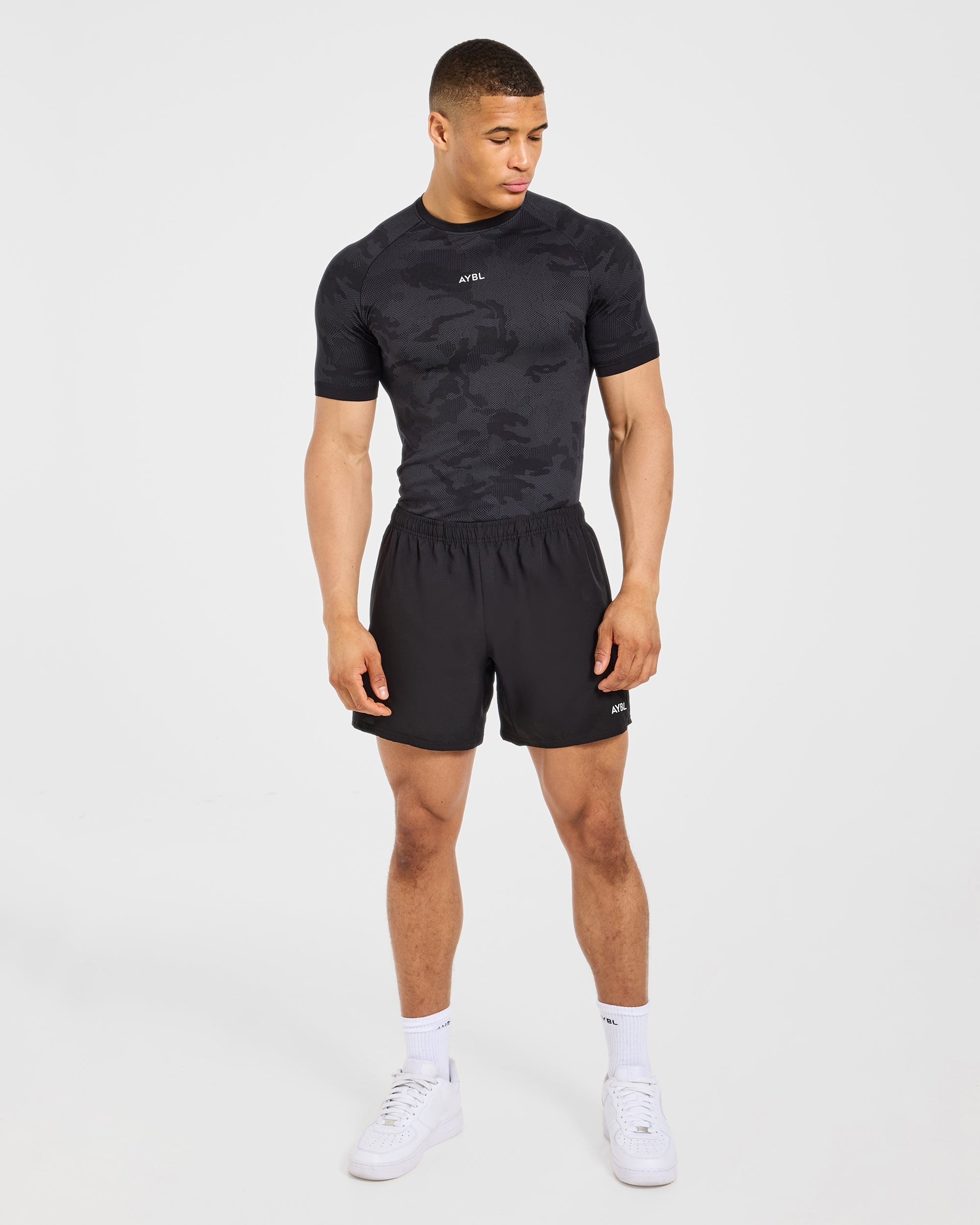 Camo Seamless T Shirt - Zwart