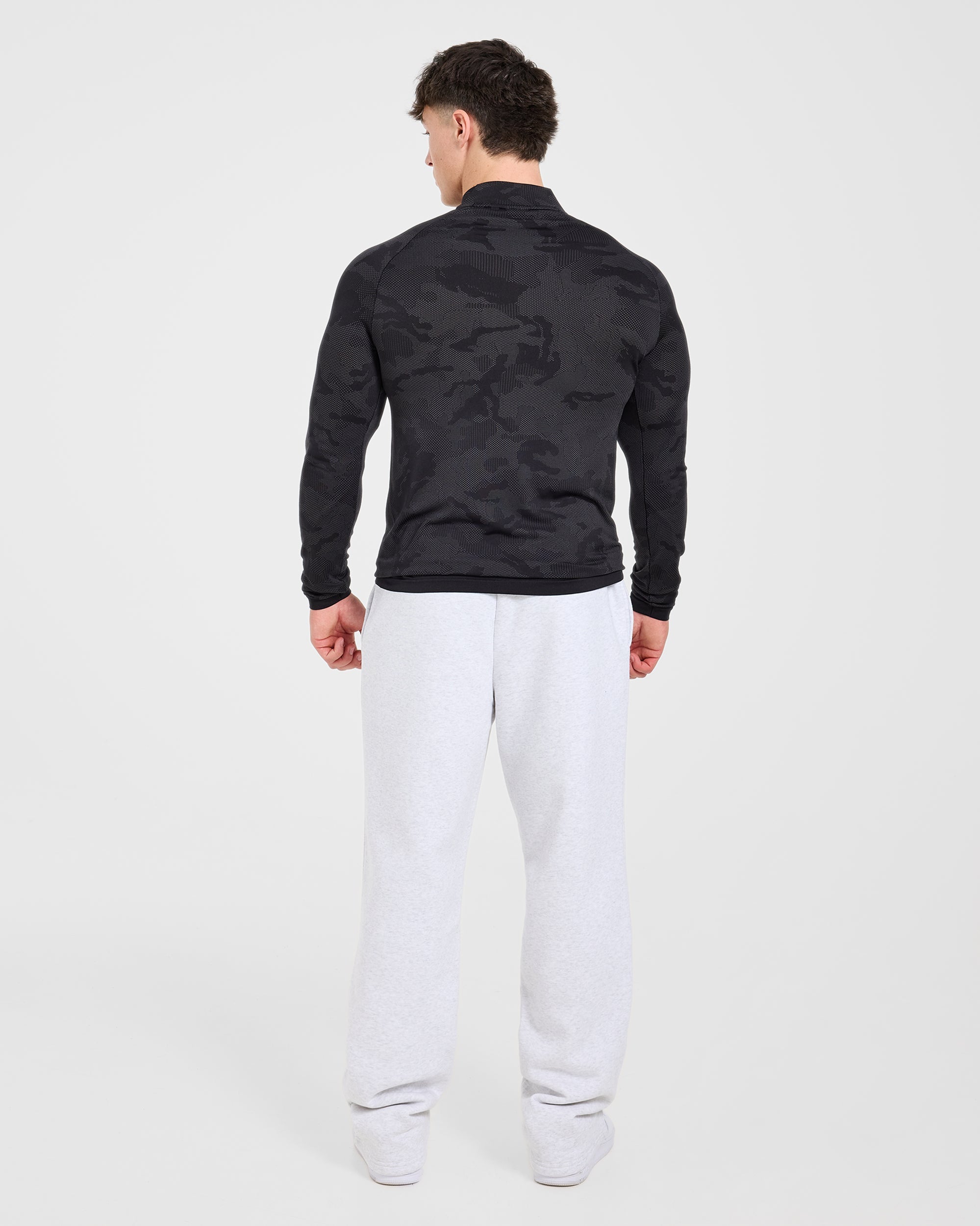 Camo Seamless 1/4 Zip Pullover - Zwart