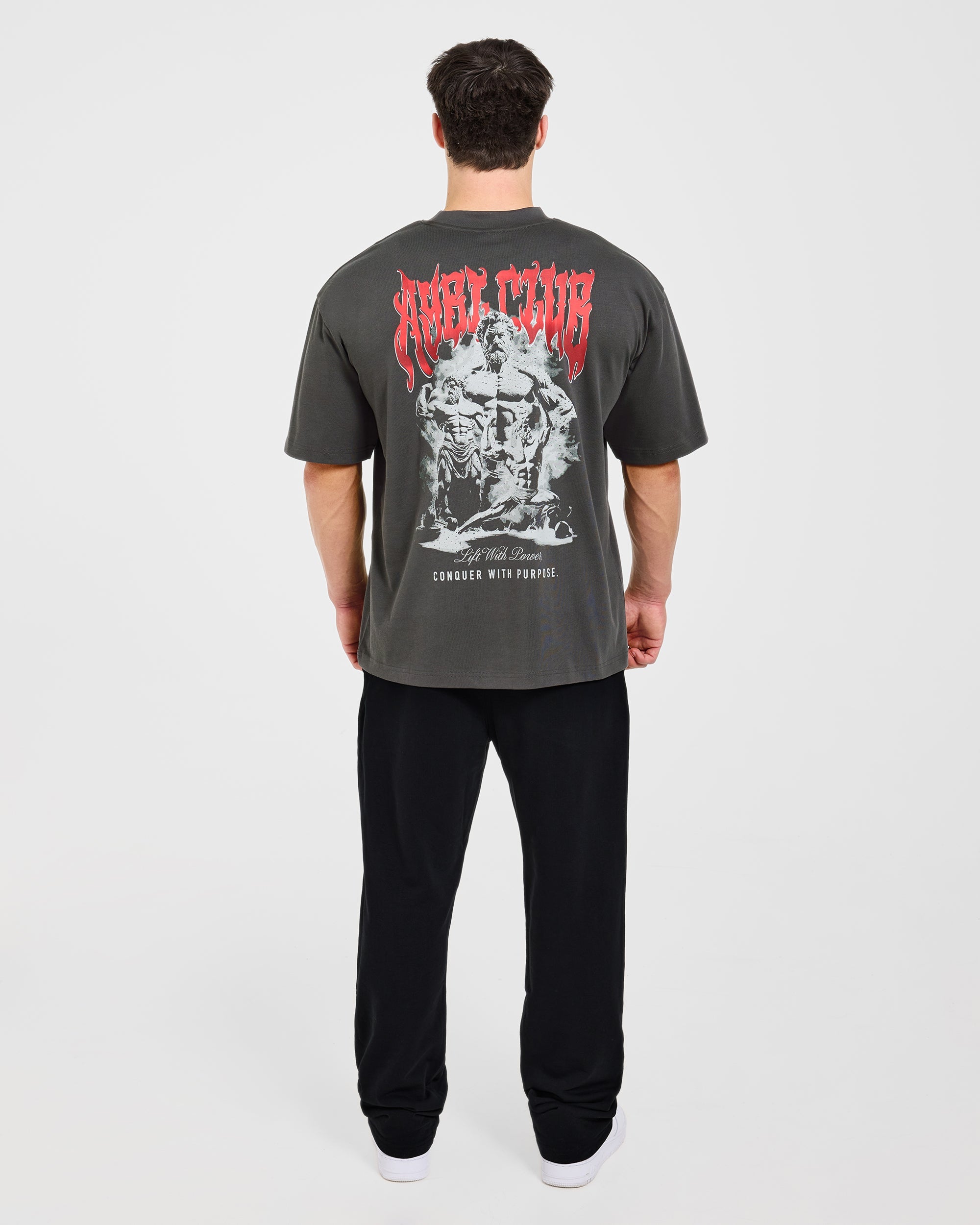 Lift Forge Oversized T Shirt - Charcoal/Rood