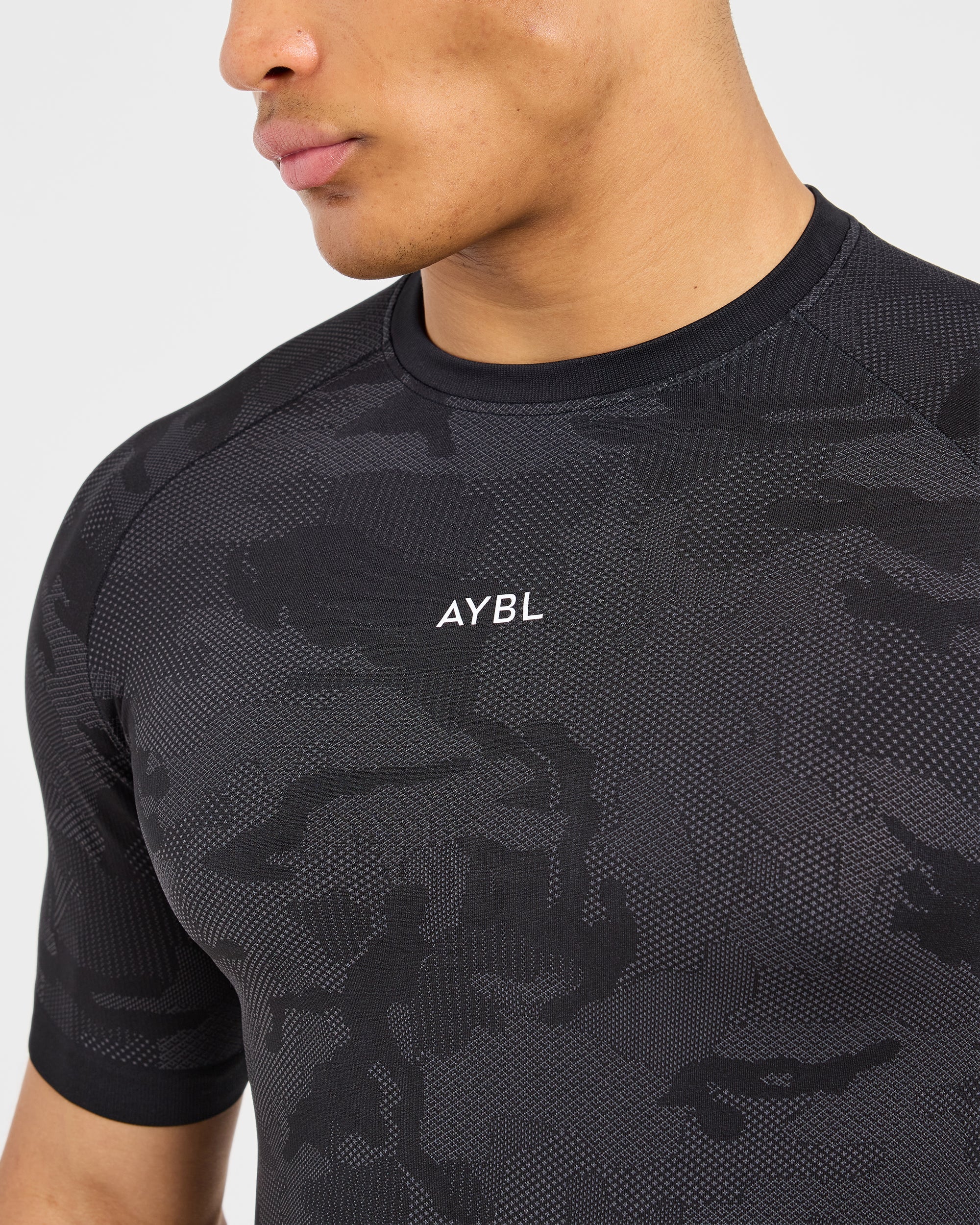 Camo Seamless T Shirt - Zwart