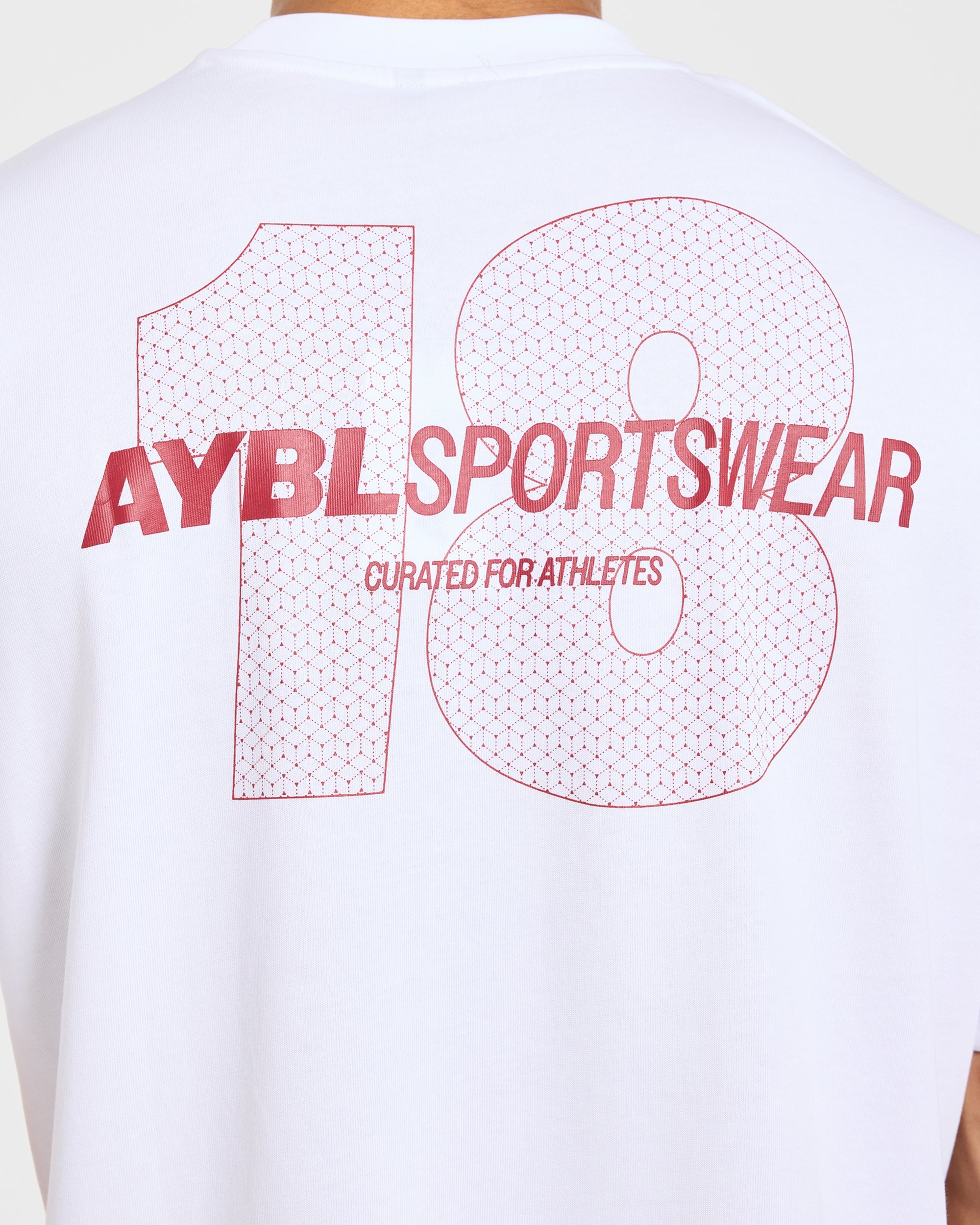 AYBL Sportswear 18 Oversized T Shirt - Wit/Rood