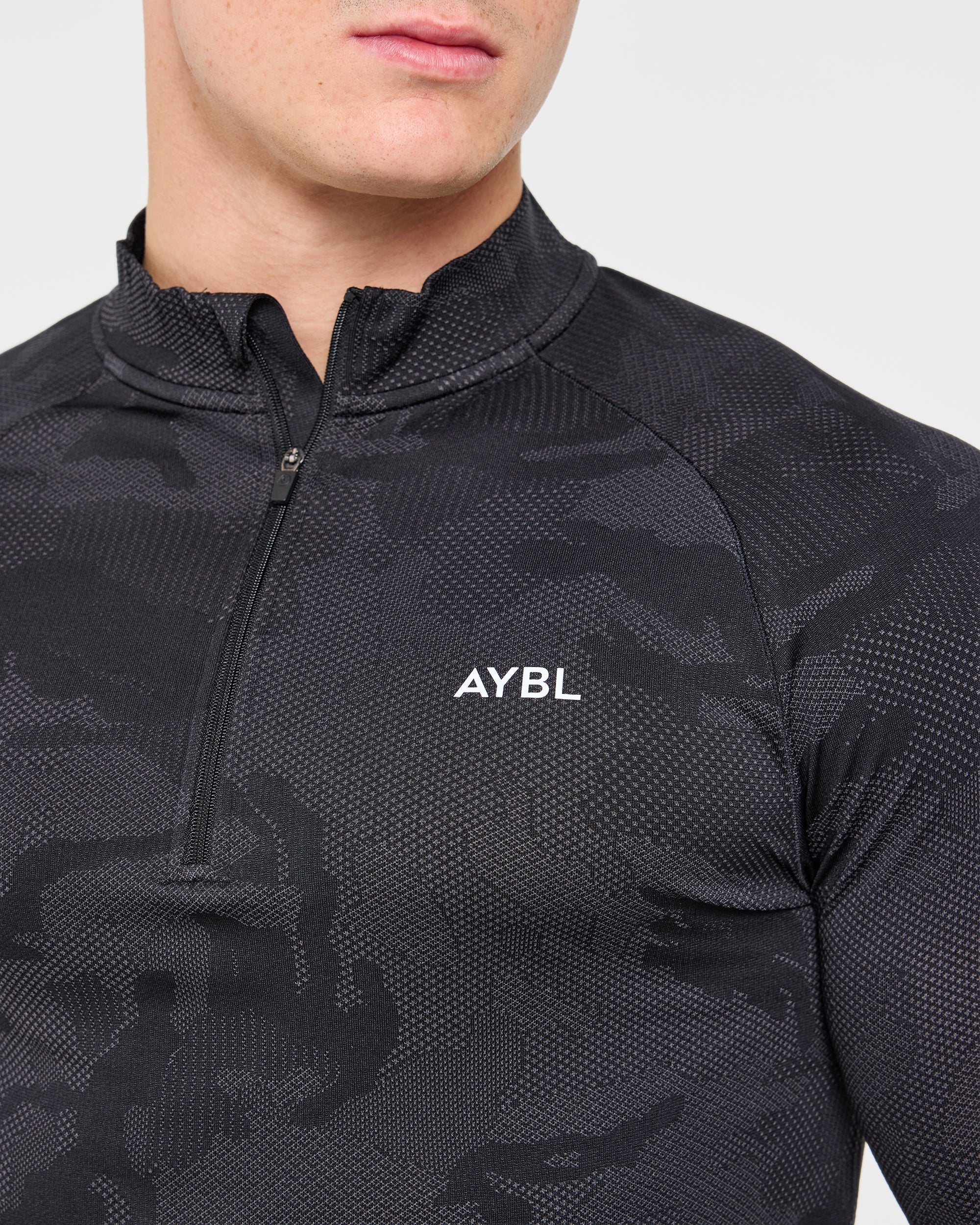 Camo Seamless 1/4 Zip Pullover - Zwart