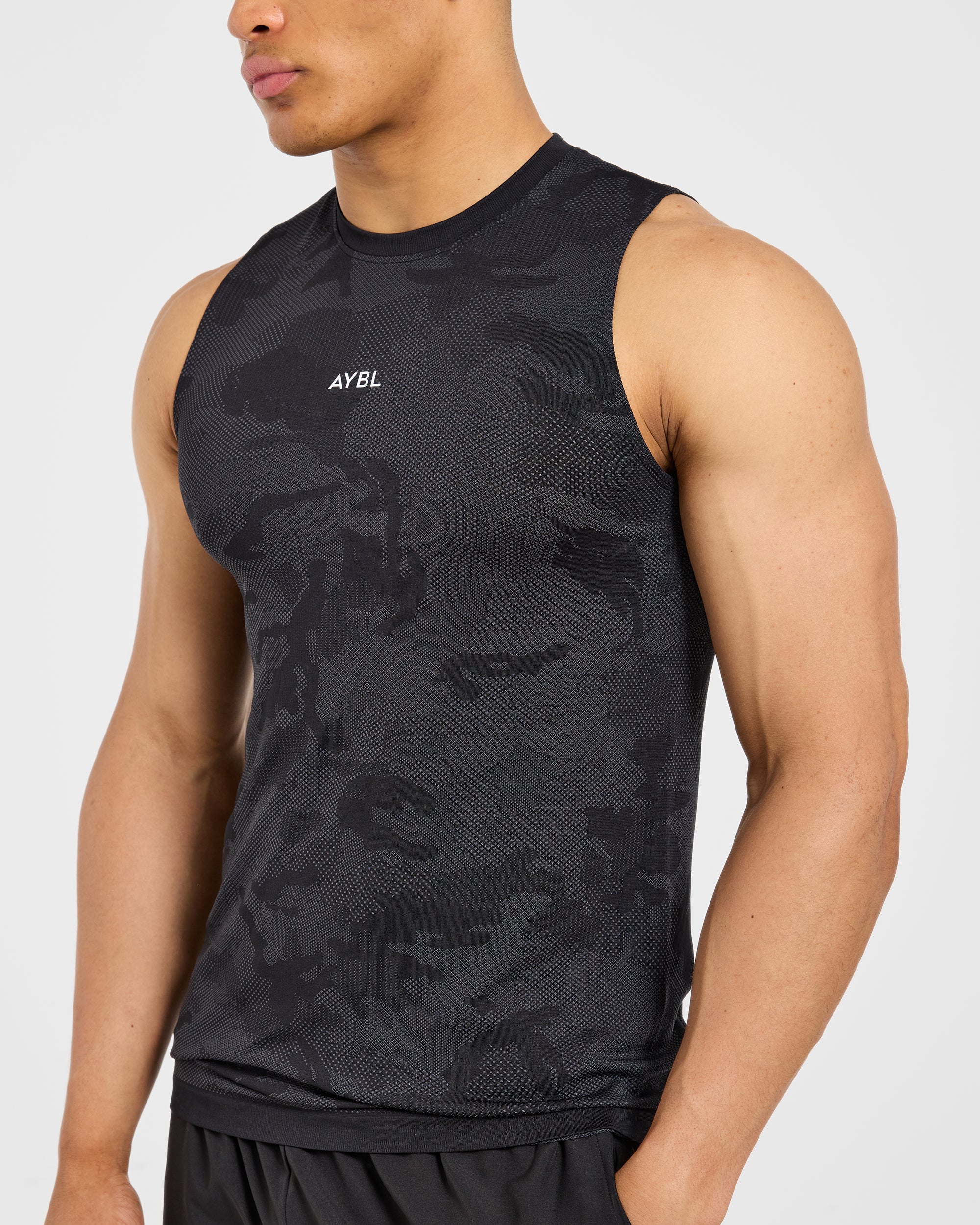 Camo Seamless Tank - Zwart