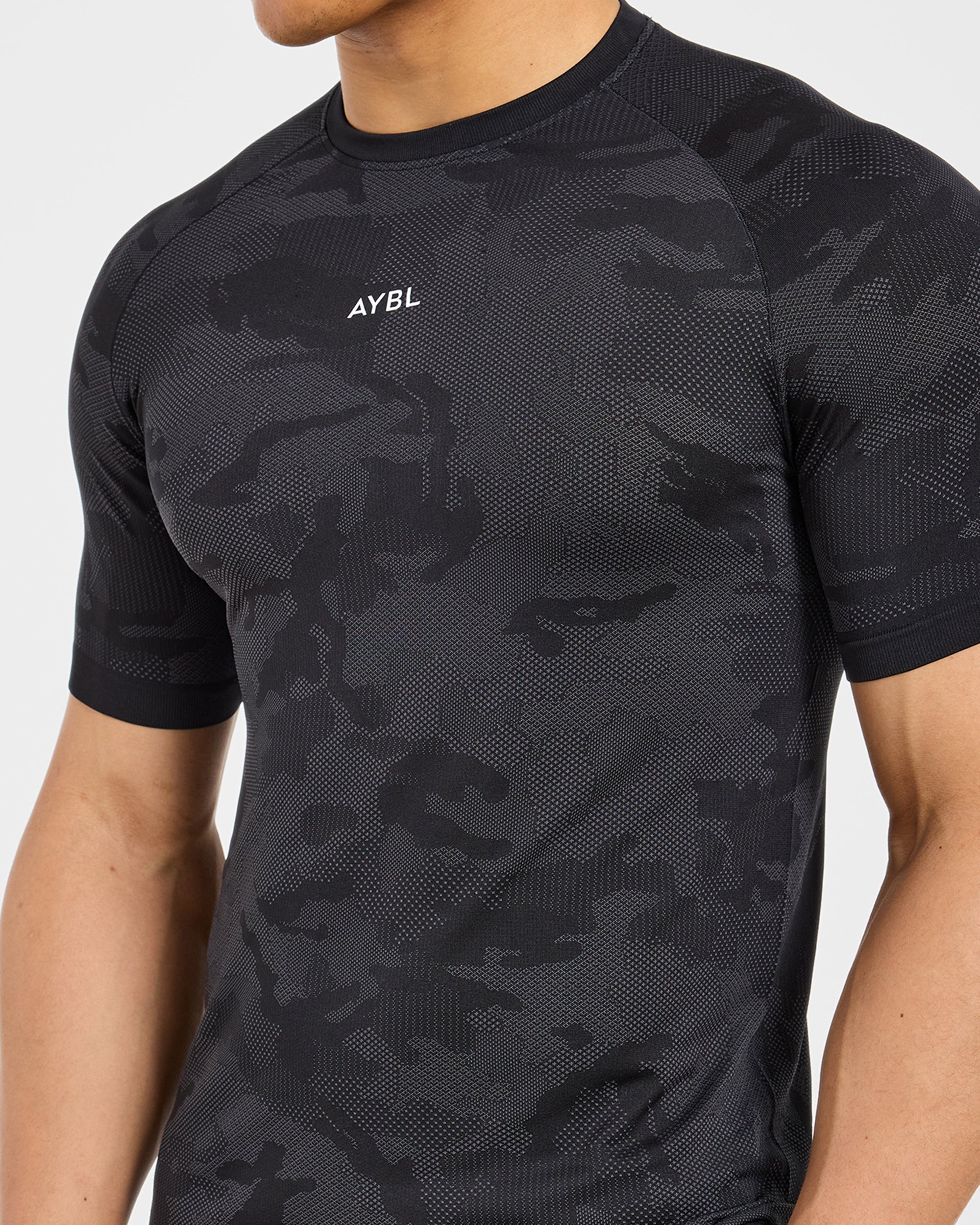 Camo Seamless T Shirt - Zwart