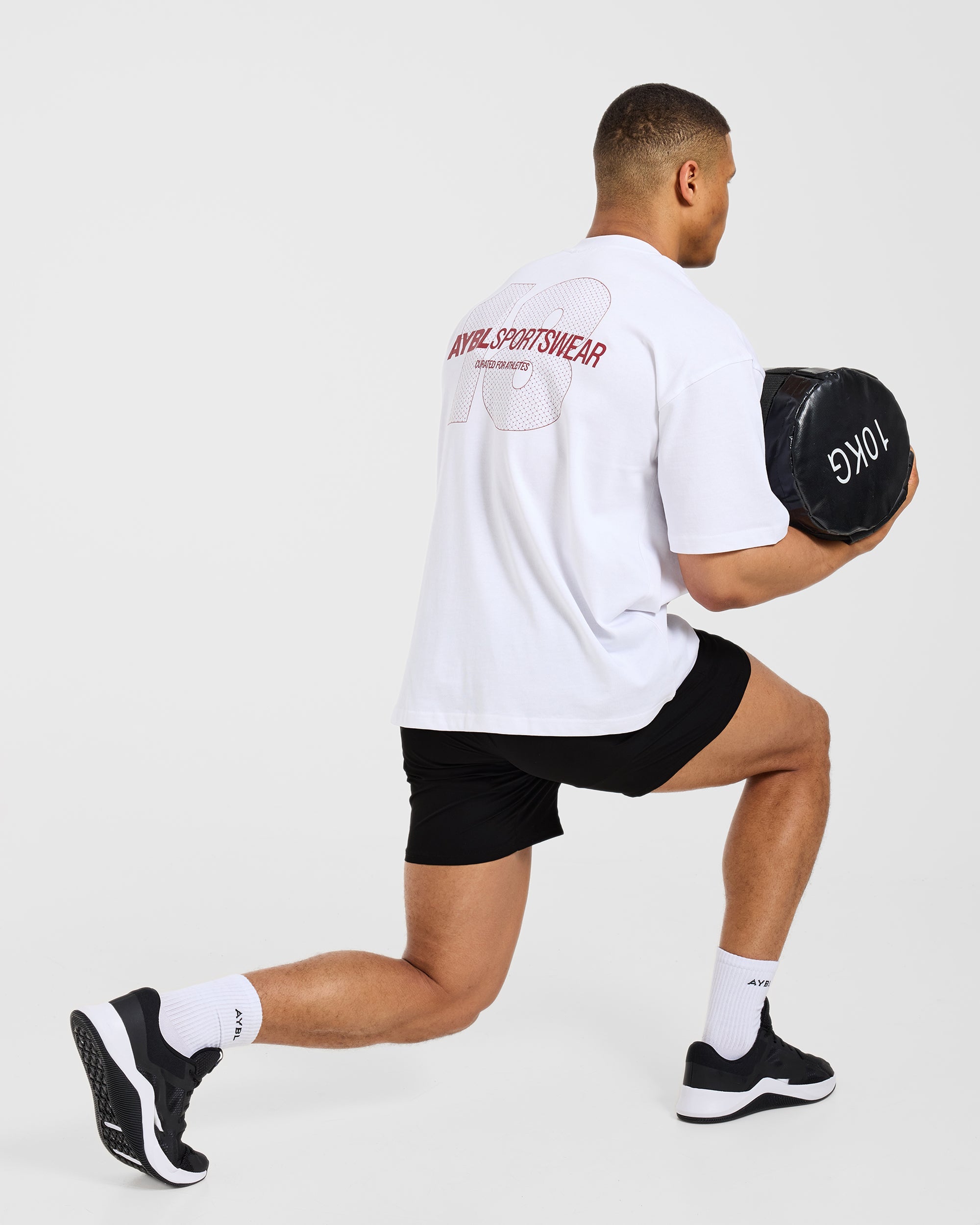 AYBL Sportswear 18 Oversized T Shirt - Wit/Rood