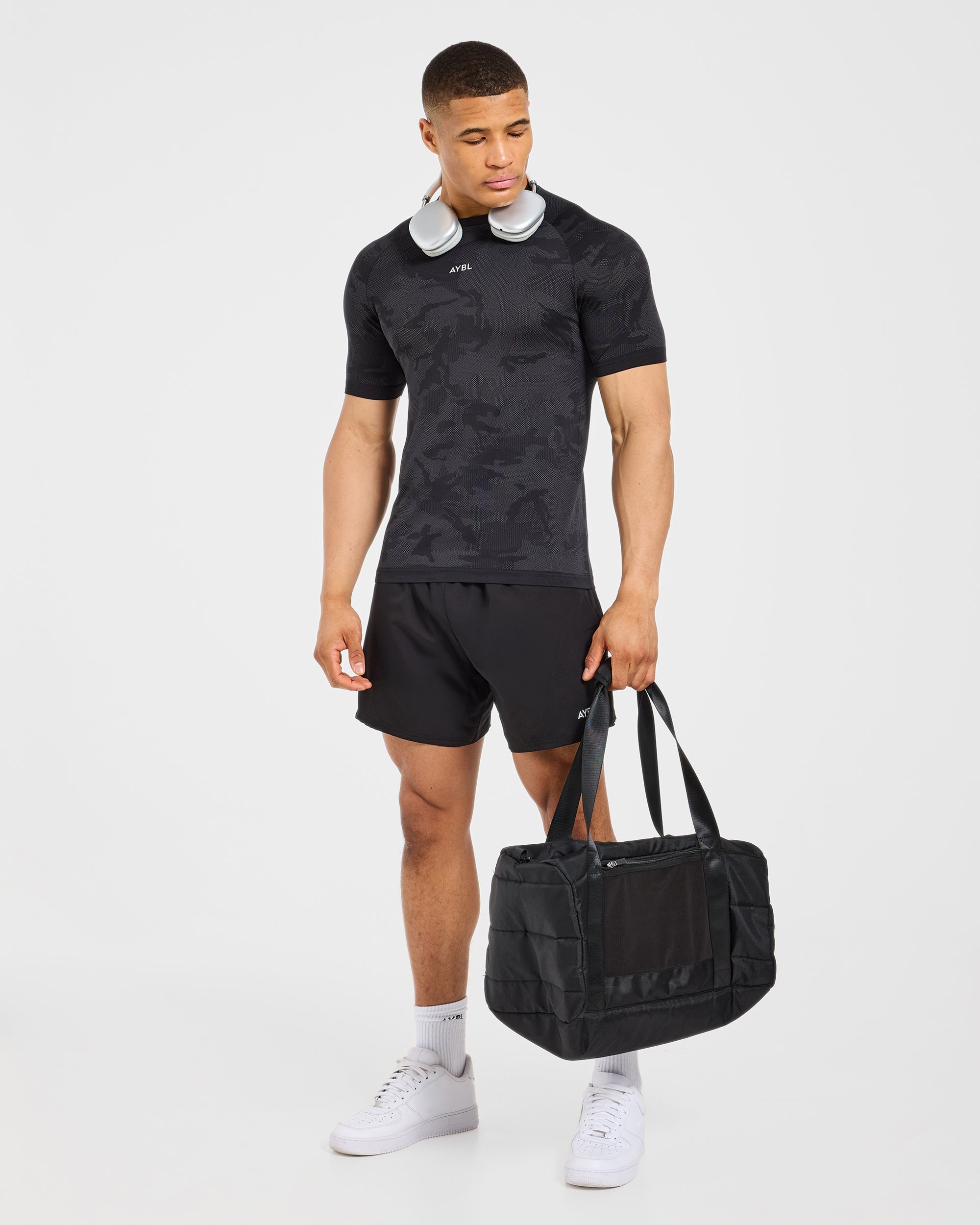 Camo Seamless T Shirt - Zwart