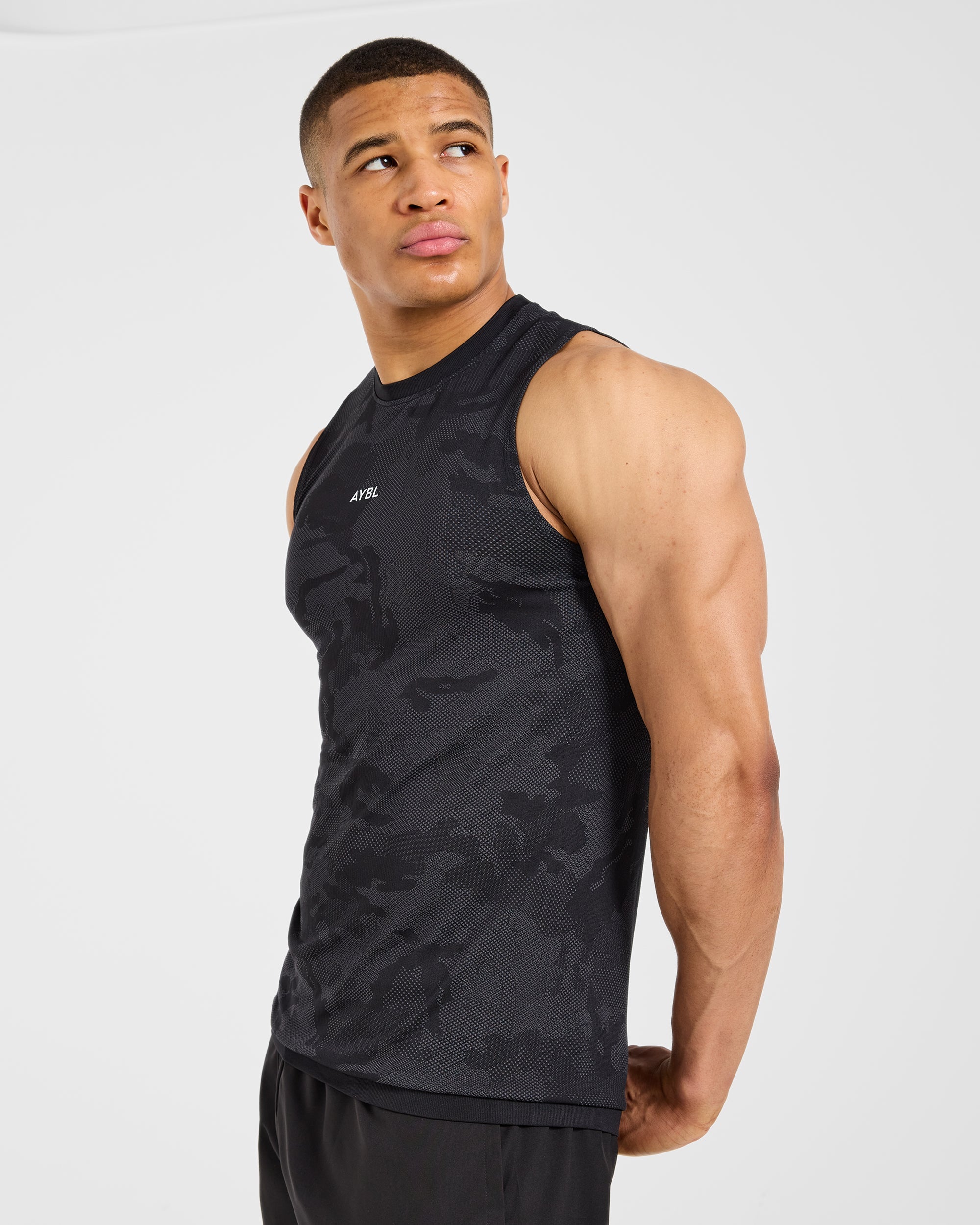 Camo Seamless Tank - Zwart