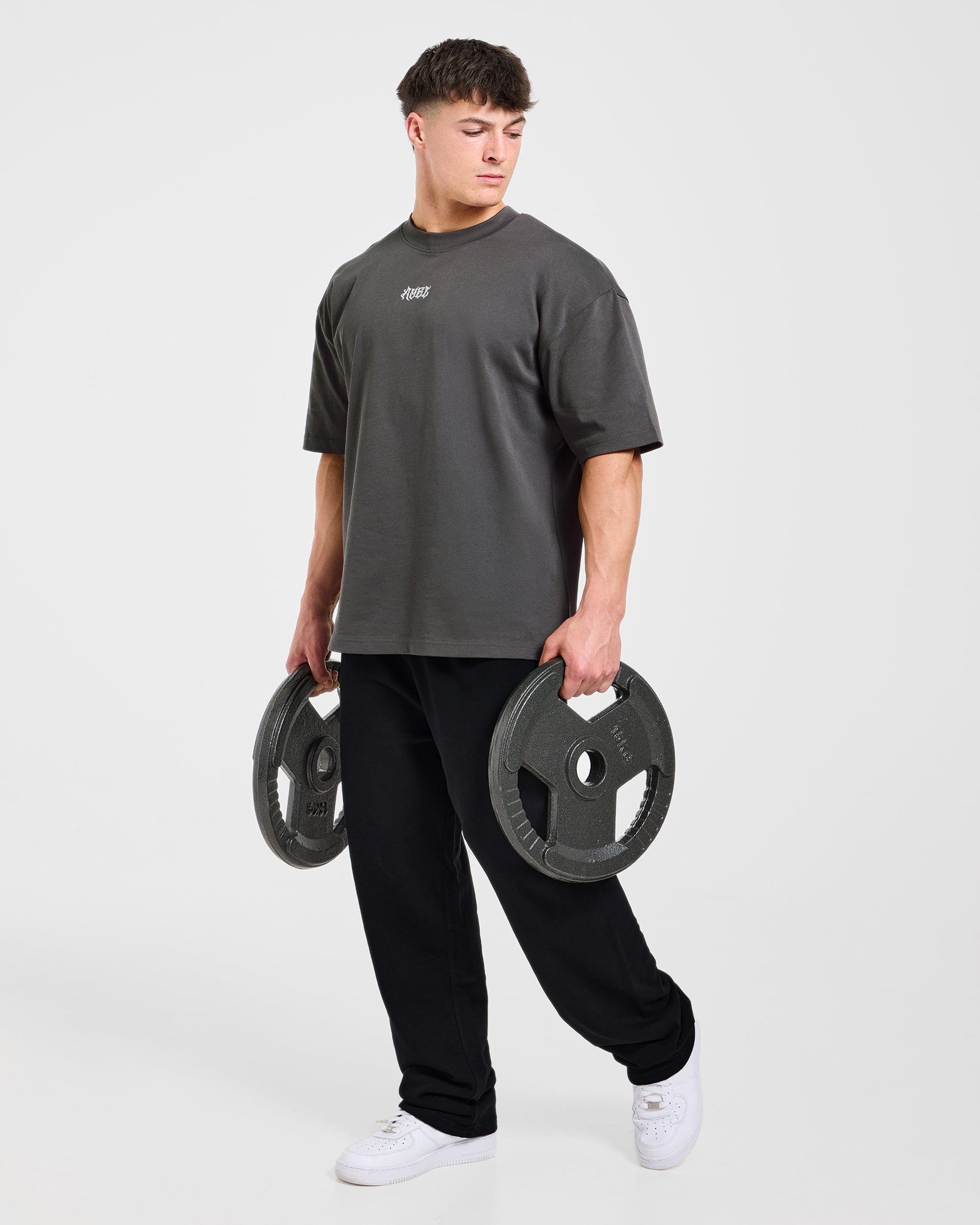 Lift Forge Oversized T Shirt - Charcoal/Rood