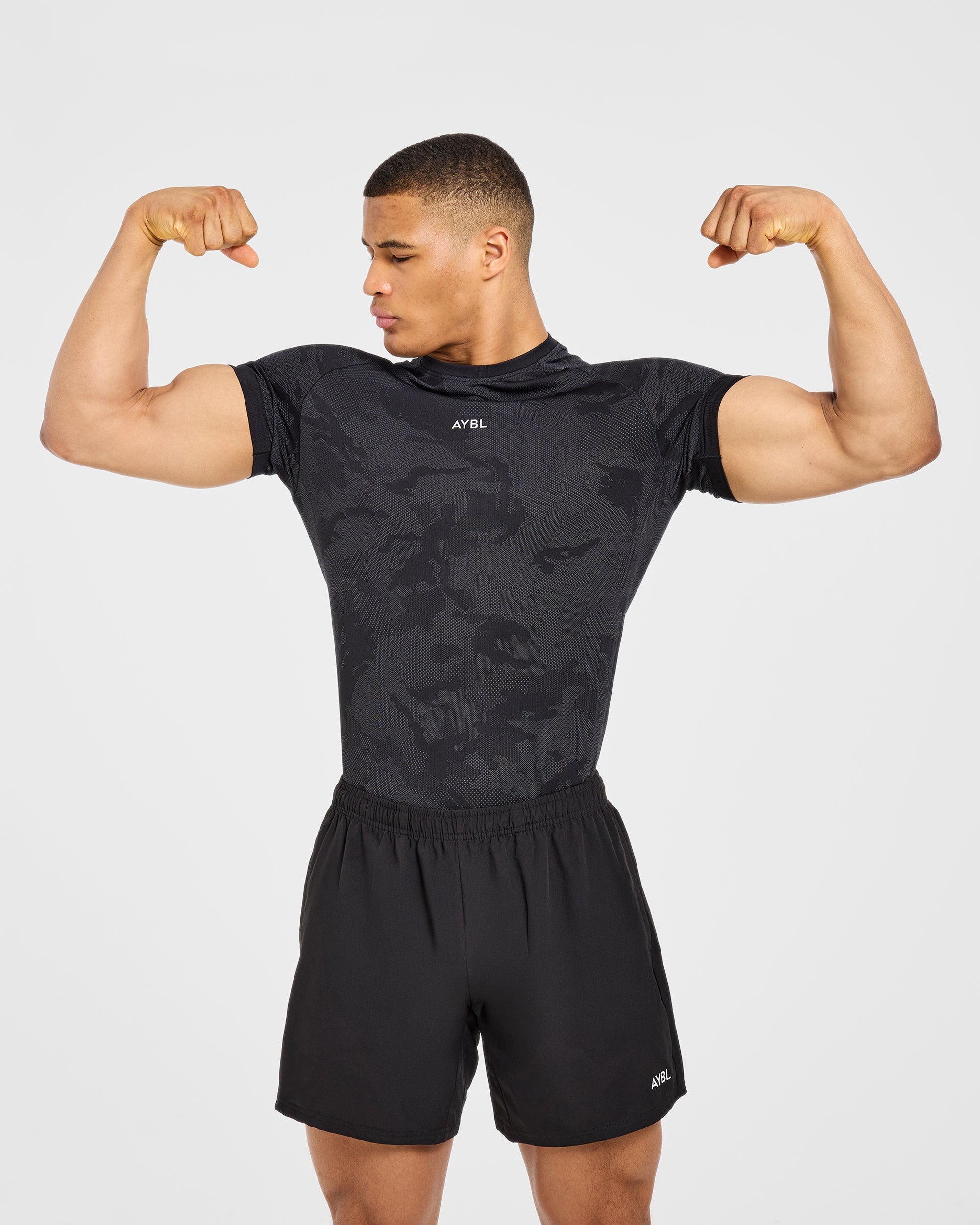 Camo Seamless T Shirt - Zwart
