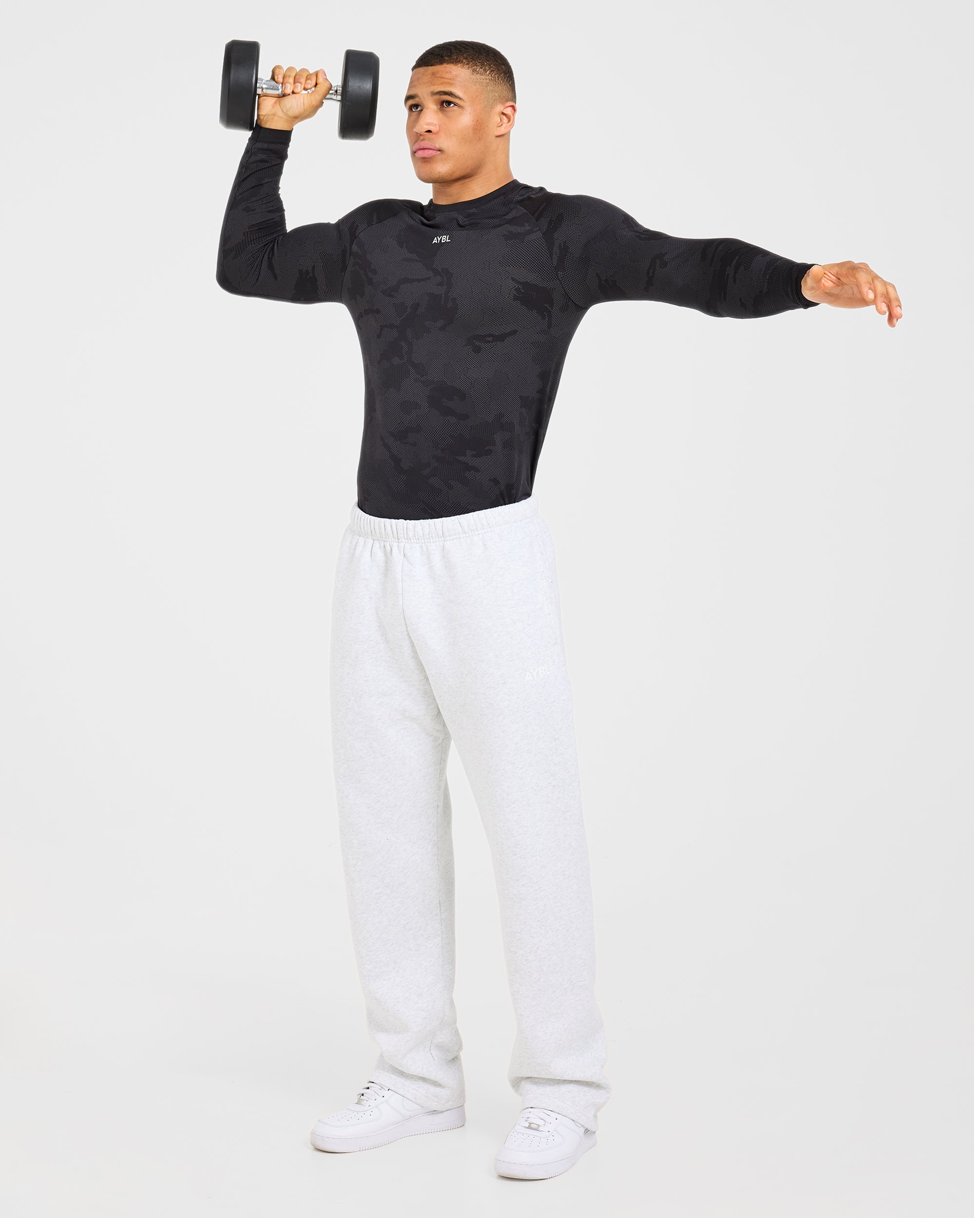 Camo Seamless Long Sleeve T Shirt - Zwart