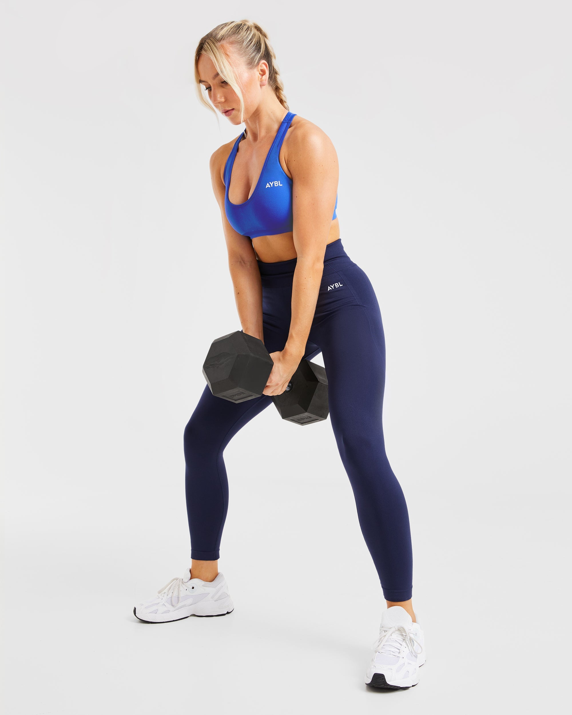 Essential Seamless Racer Back Sports Bra - Cobalt Blauw